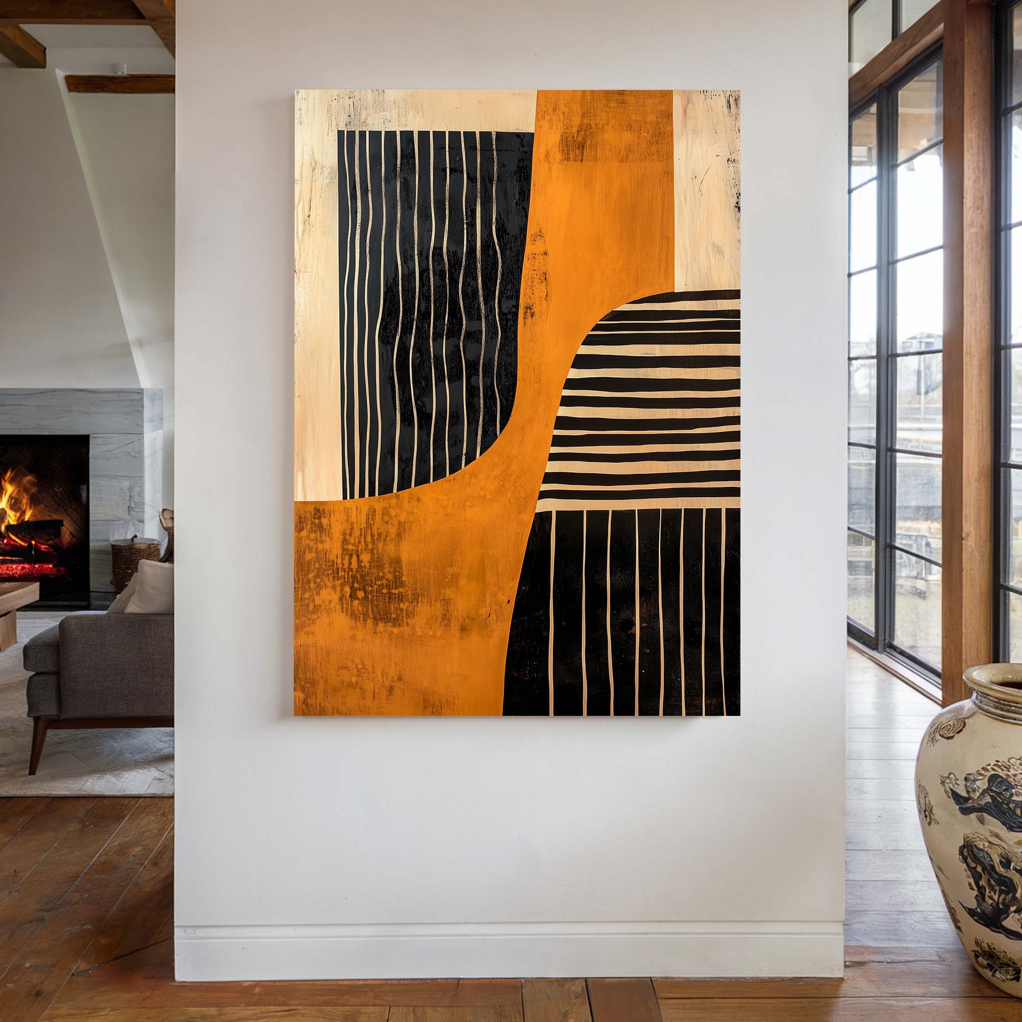 Amber Lines Canvas Print Canvas Art Wildfrog Art