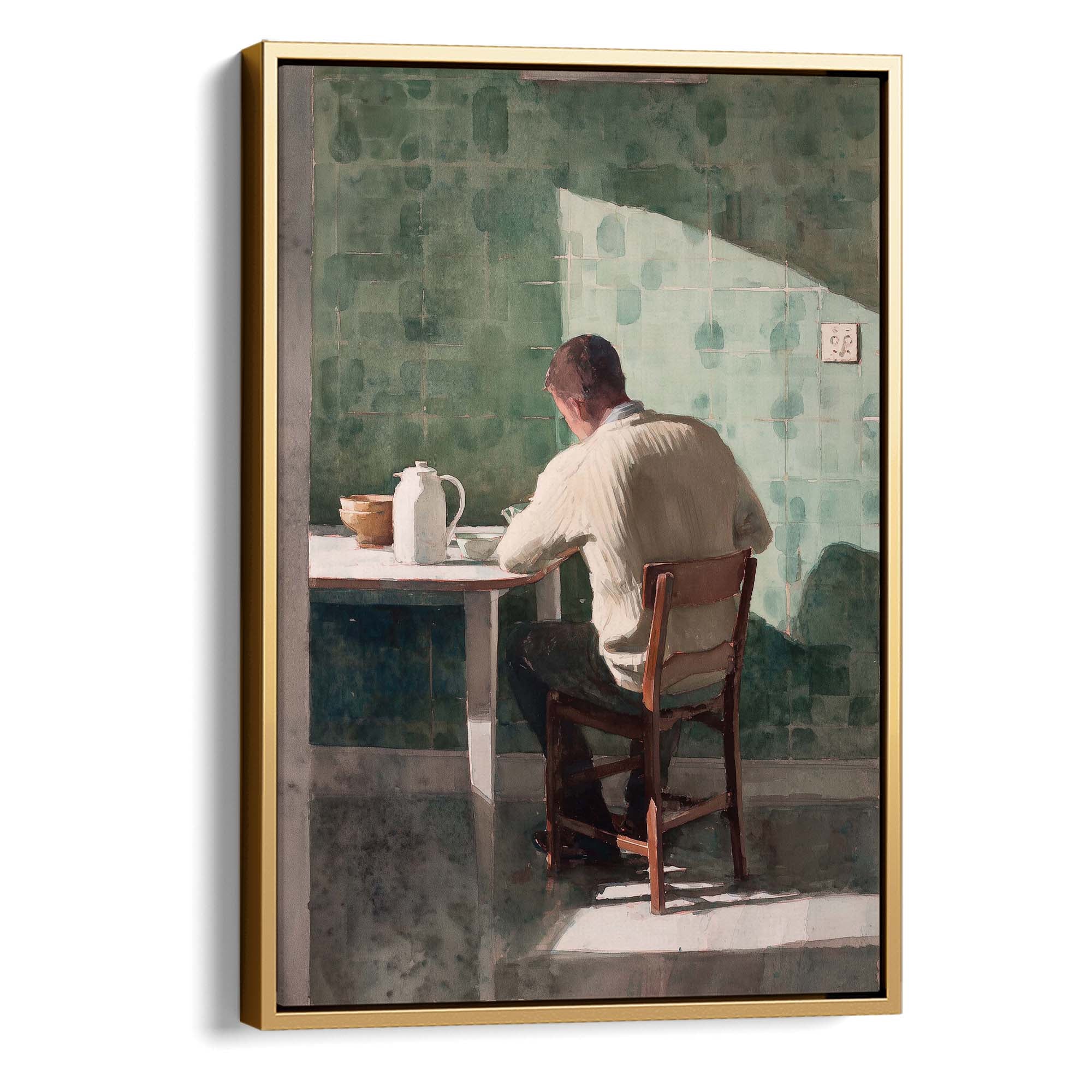 At the Kitchen Table Canvas Print