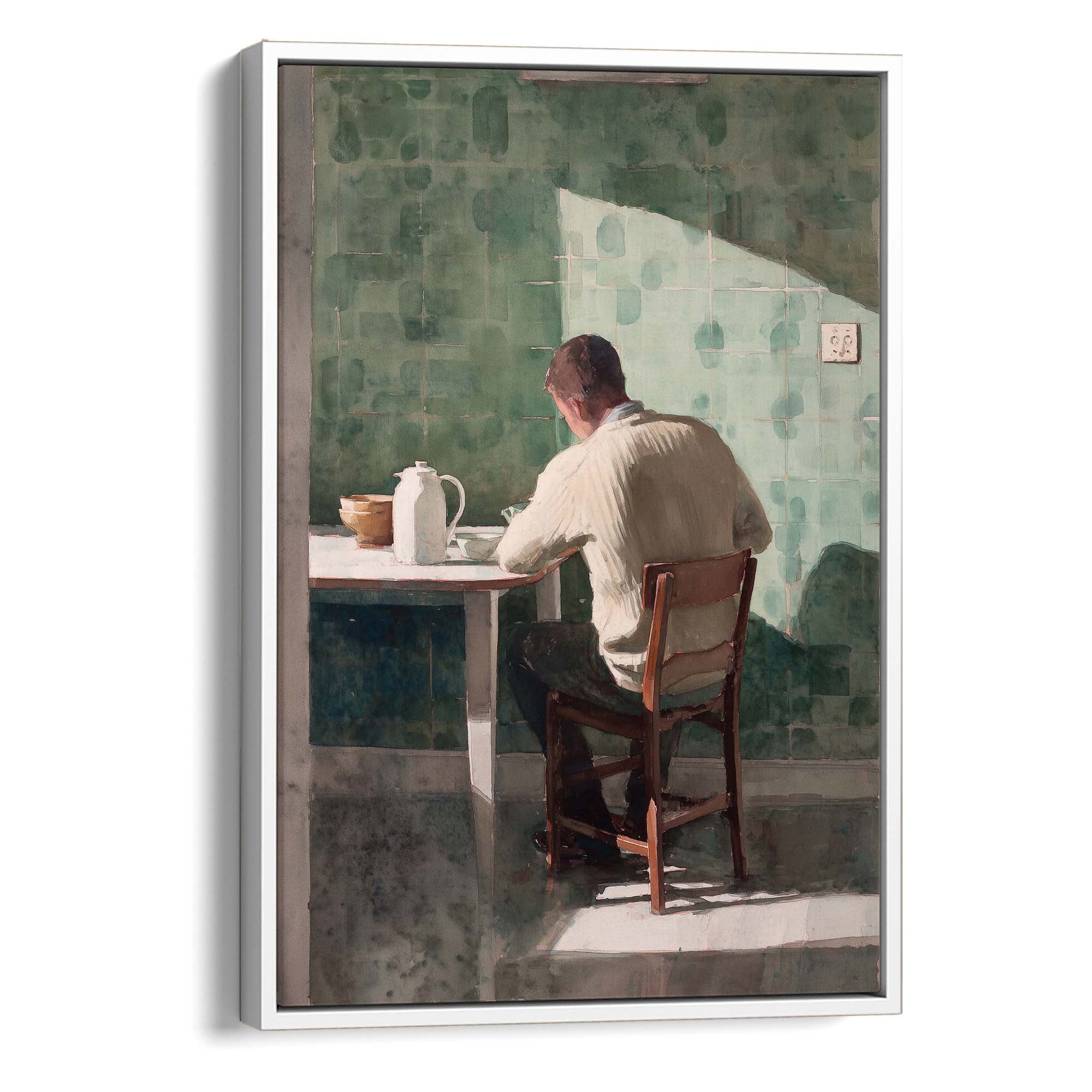 At the Kitchen Table Canvas Print