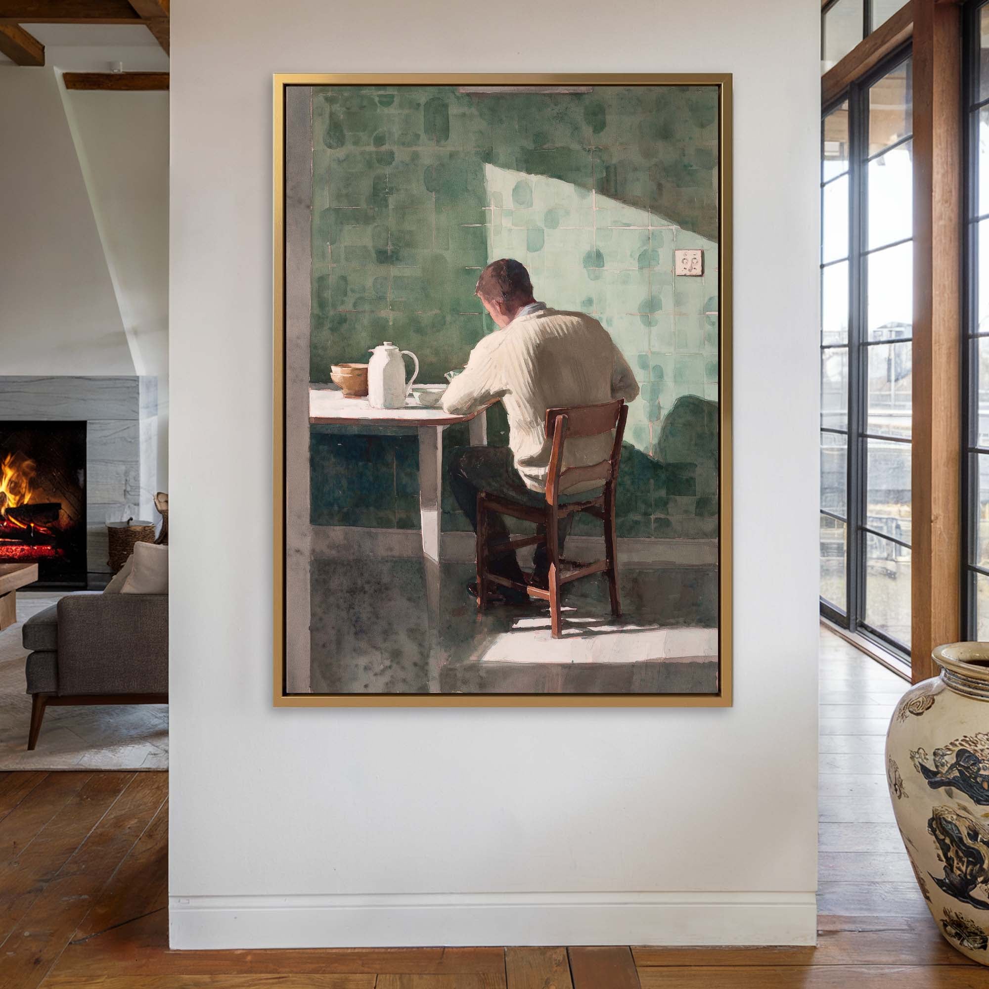 At the Kitchen Table Canvas Print