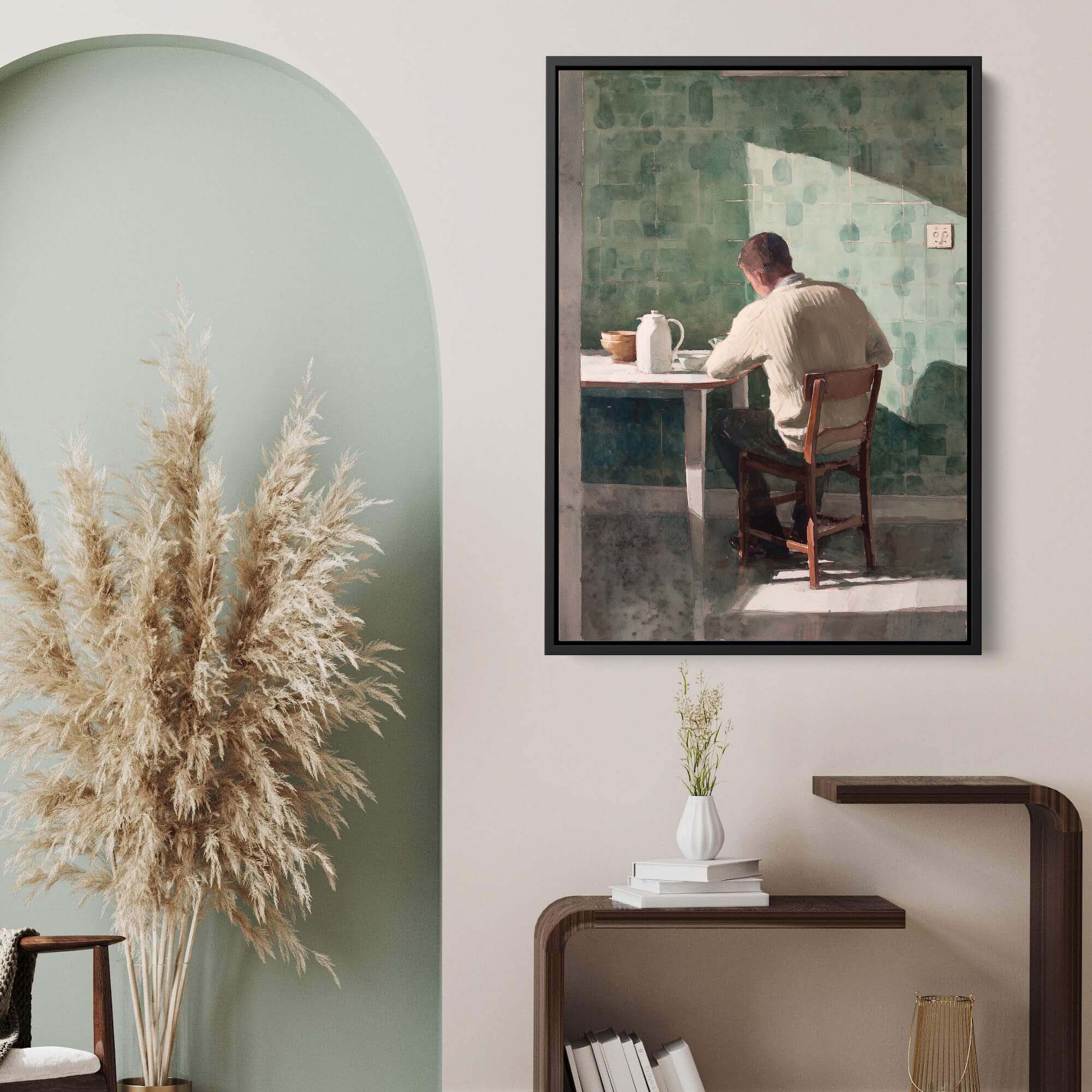 At the Kitchen Table Canvas Print