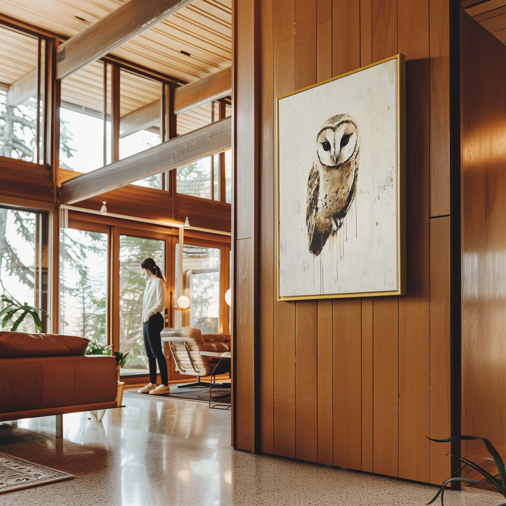 Barn Owl Drip Canvas Print Canvas Art Wildfrog Art