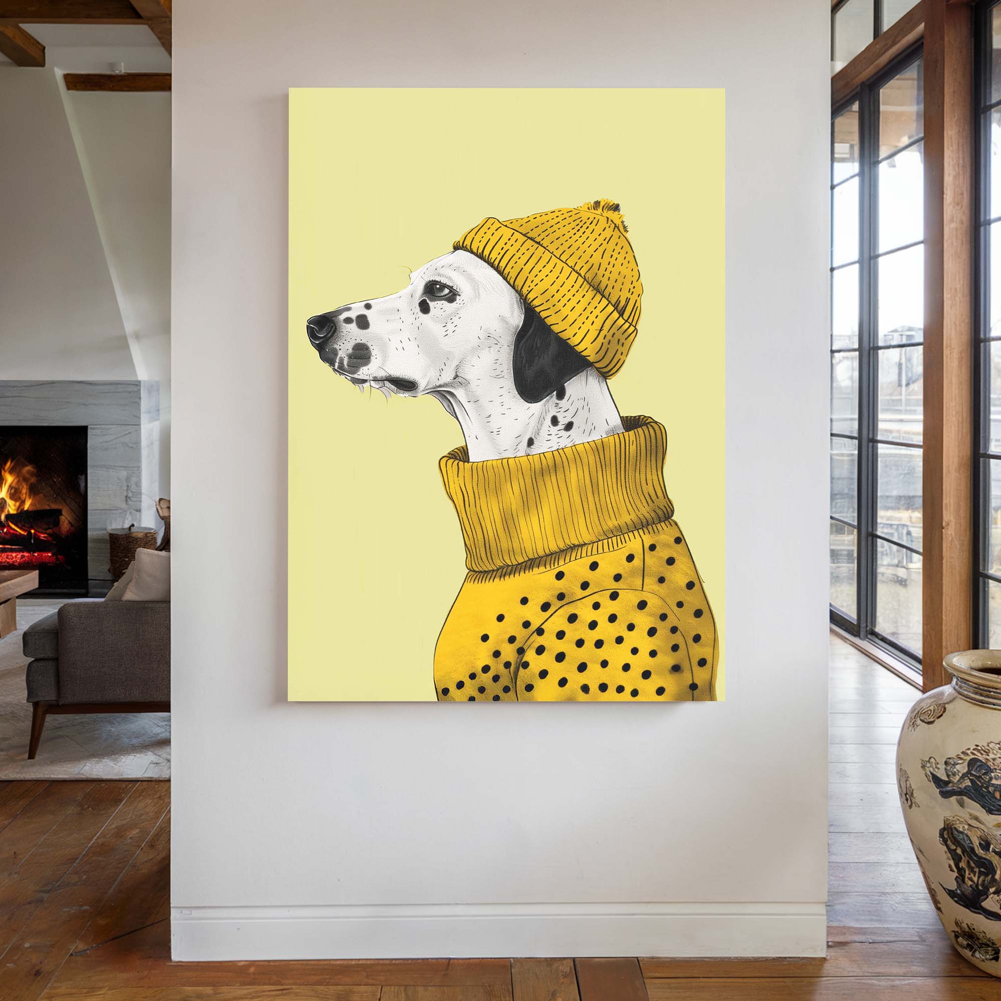 Beanie Dalmatian Canvas Print Canvas Art Wildfrog Art