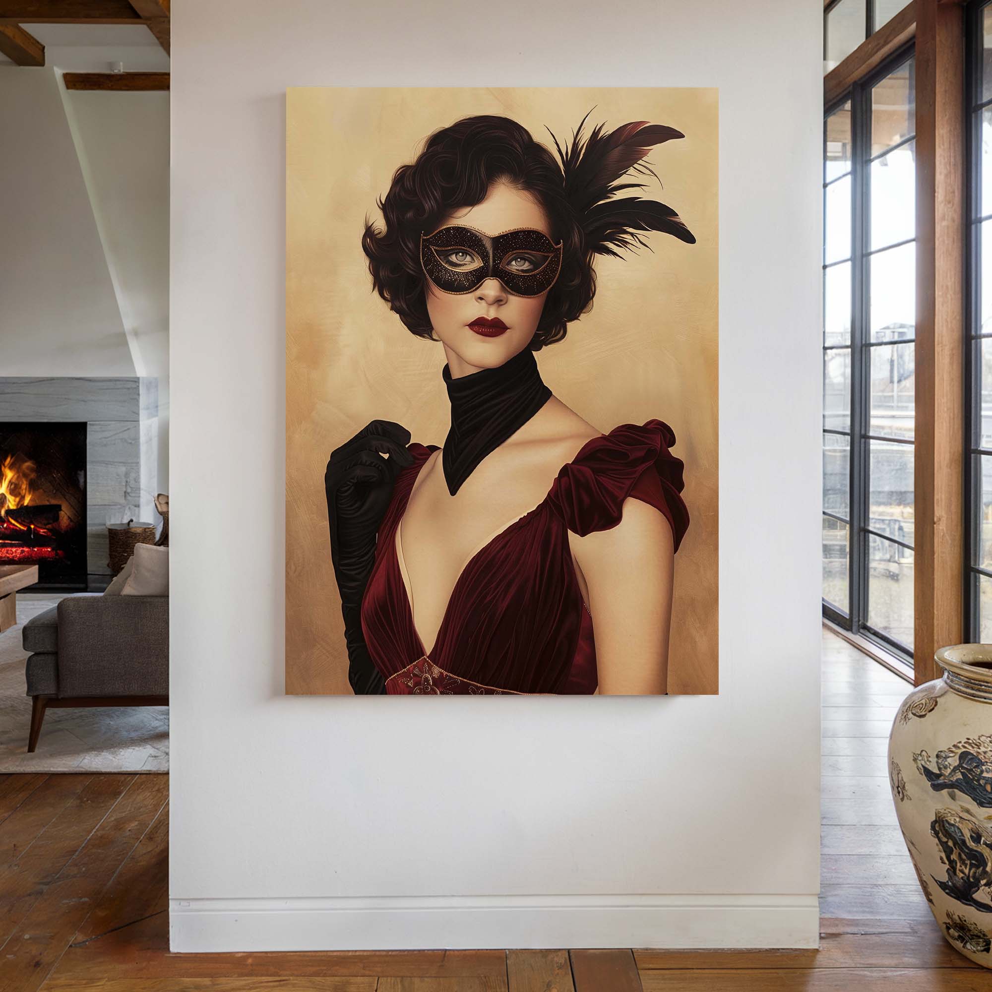 Black Mask and Gloves Canvas Print Canvas Art Wildfrog Art