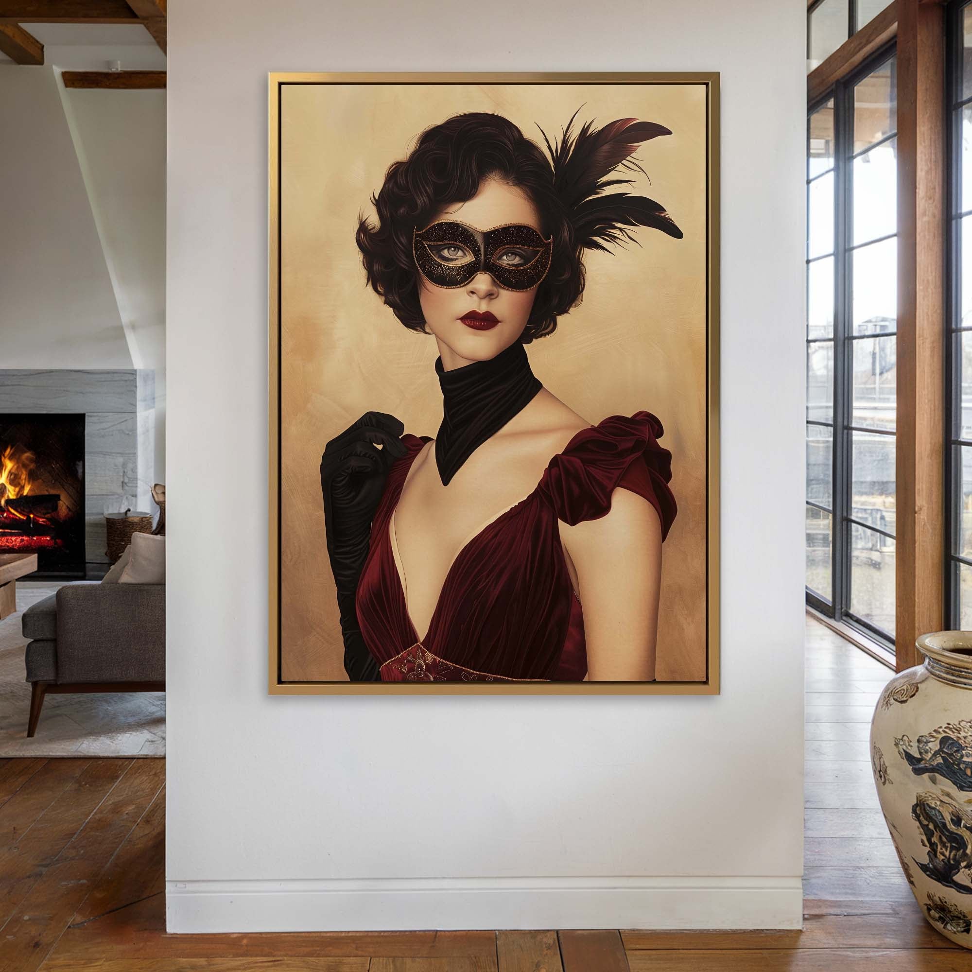 Black Mask and Gloves Canvas Print Canvas Art Wildfrog Art