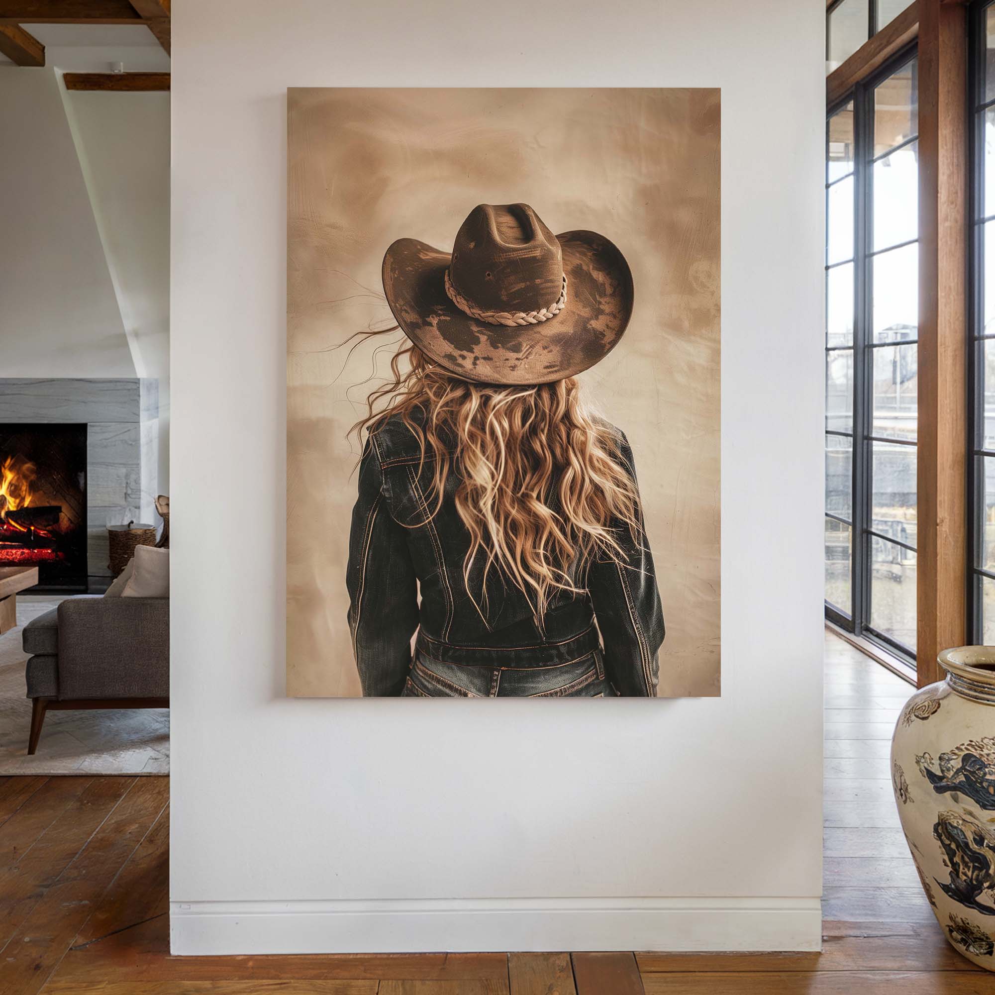 Blonde Cowgirl No3 Canvas Print Canvas Art Wildfrog Art