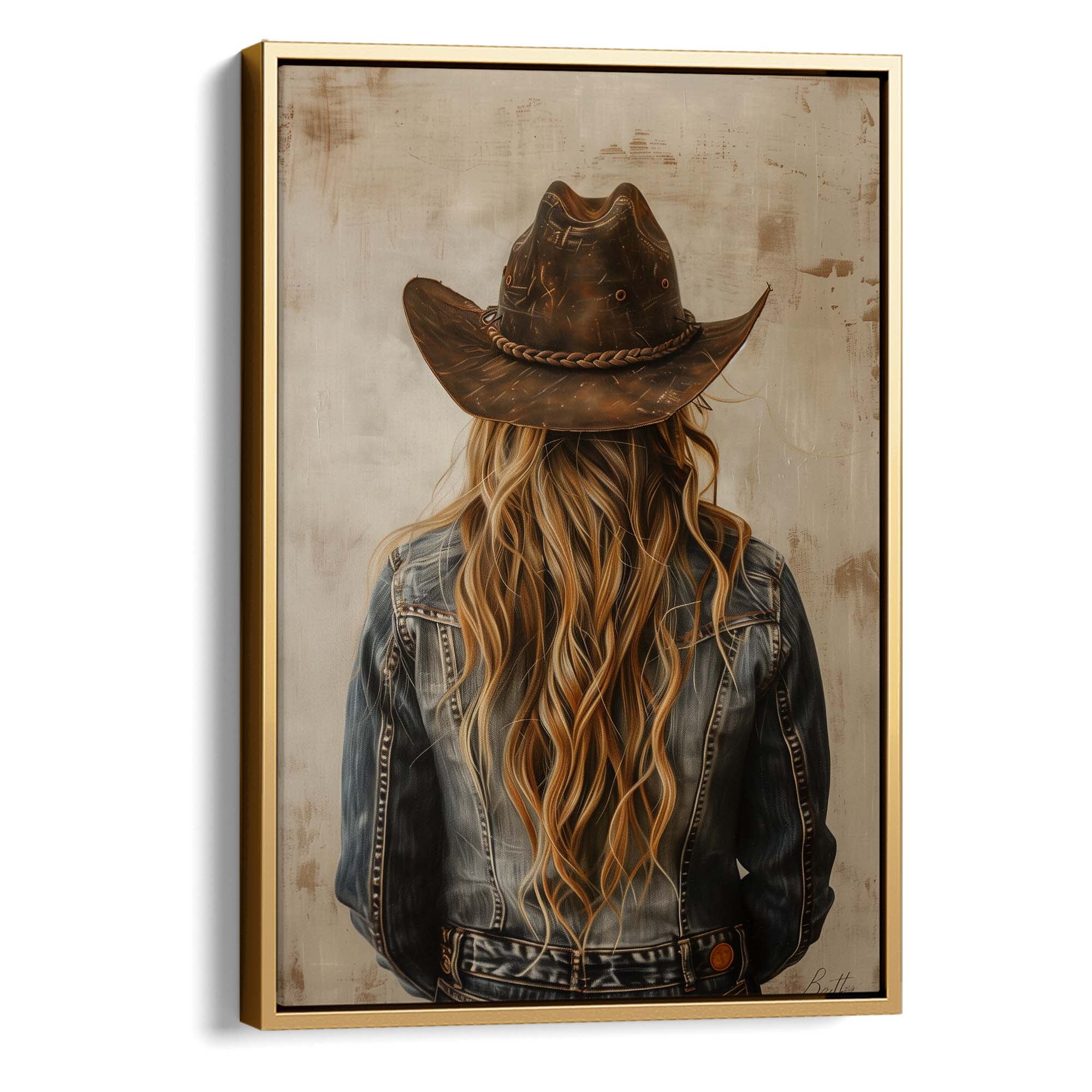 Blonde Hair Cowgirl No1 Canvas Print Canvas Art Wildfrog Art
