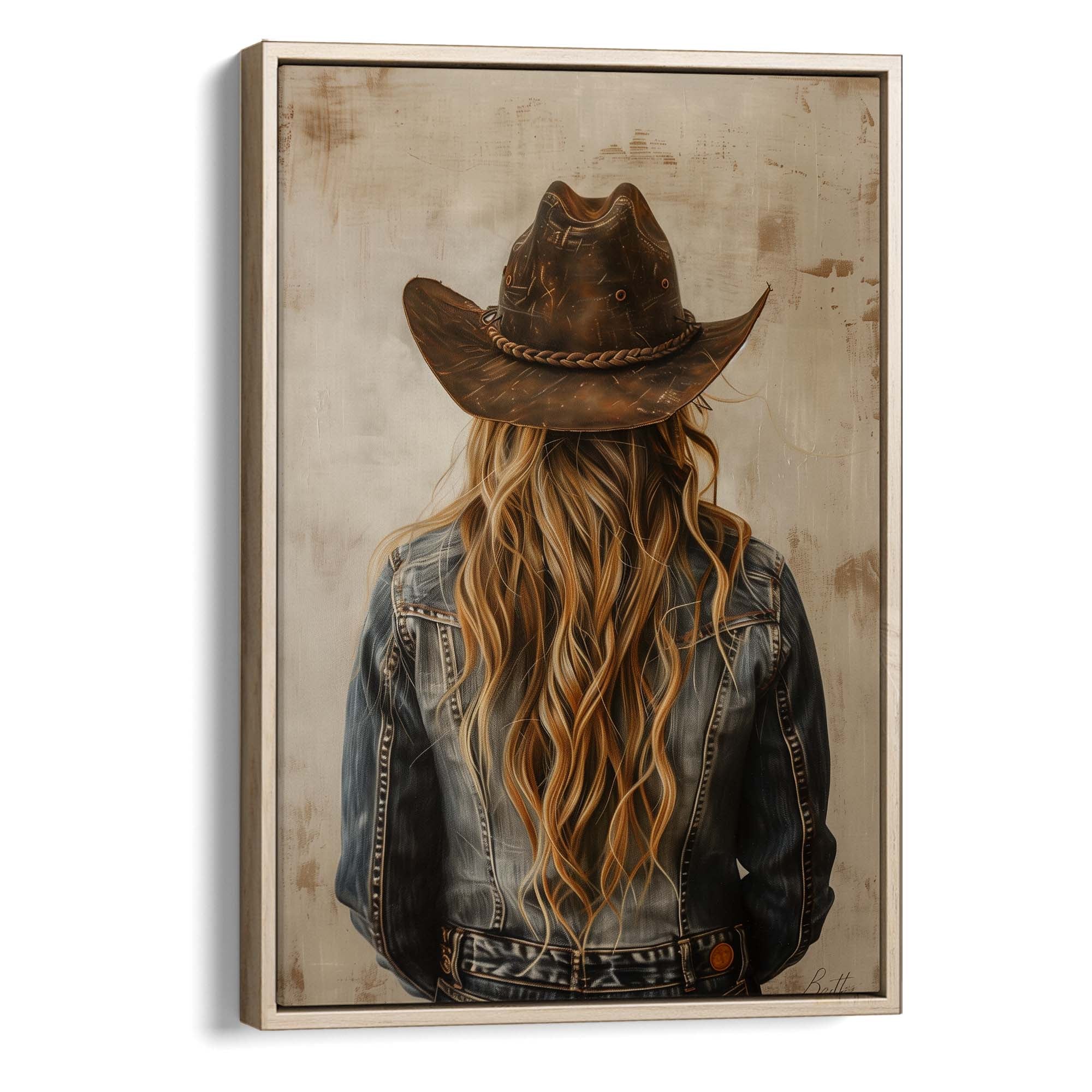 Blonde Hair Cowgirl No1 Canvas Print Canvas Art Wildfrog Art