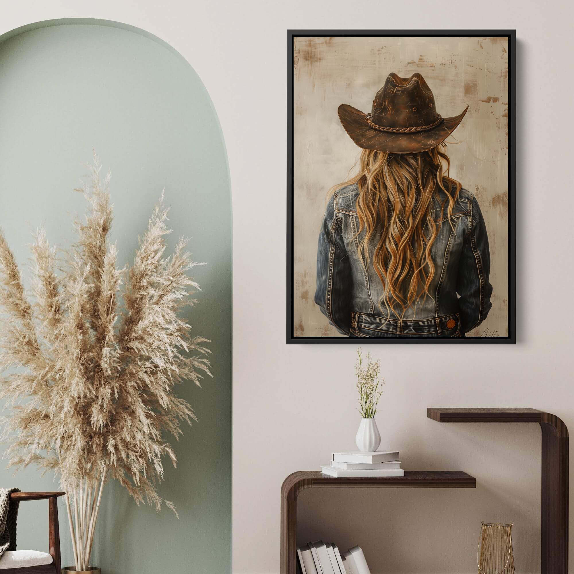 Blonde Hair Cowgirl No1 Canvas Print Canvas Art Wildfrog Art