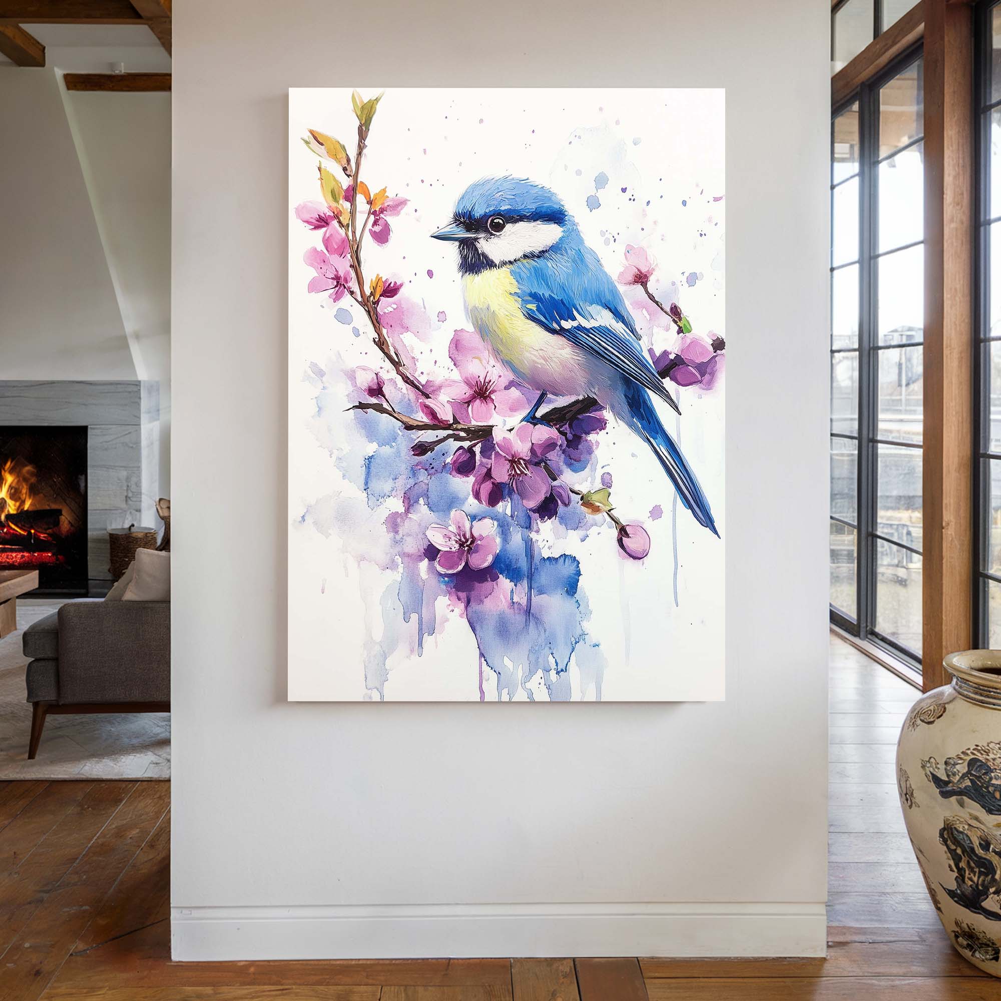 Blue Bird Blossom No1 Canvas Print Canvas Art Wildfrog Art