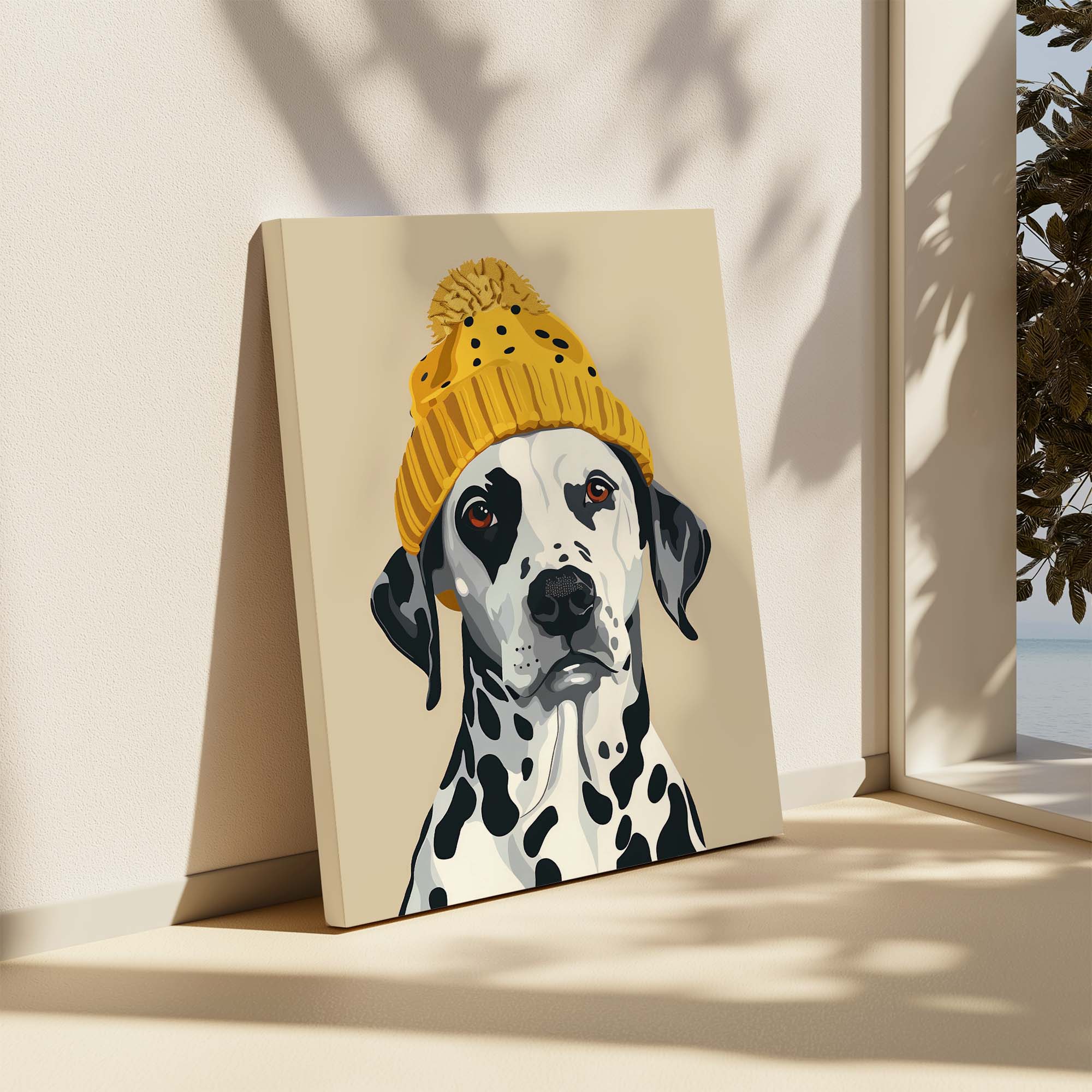 Bobble Hat Dalmatian No2 Canvas Print Canvas Art Wildfrog Art
