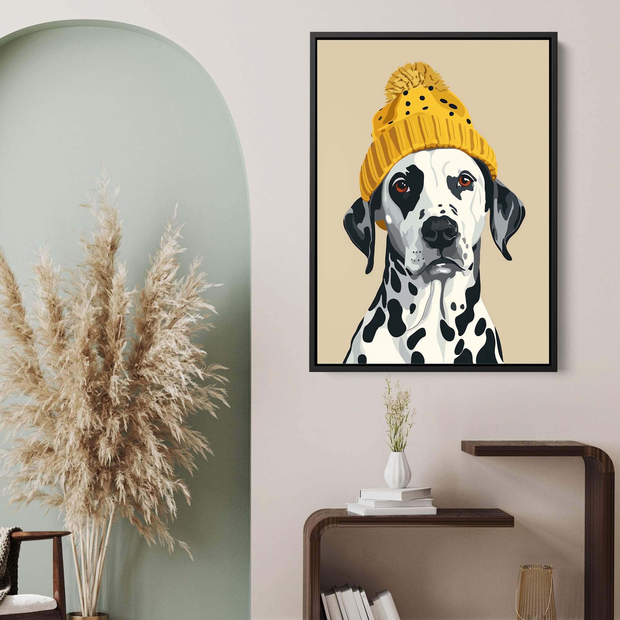 Bobble Hat Dalmatian No2 Canvas Print Canvas Art Wildfrog Art