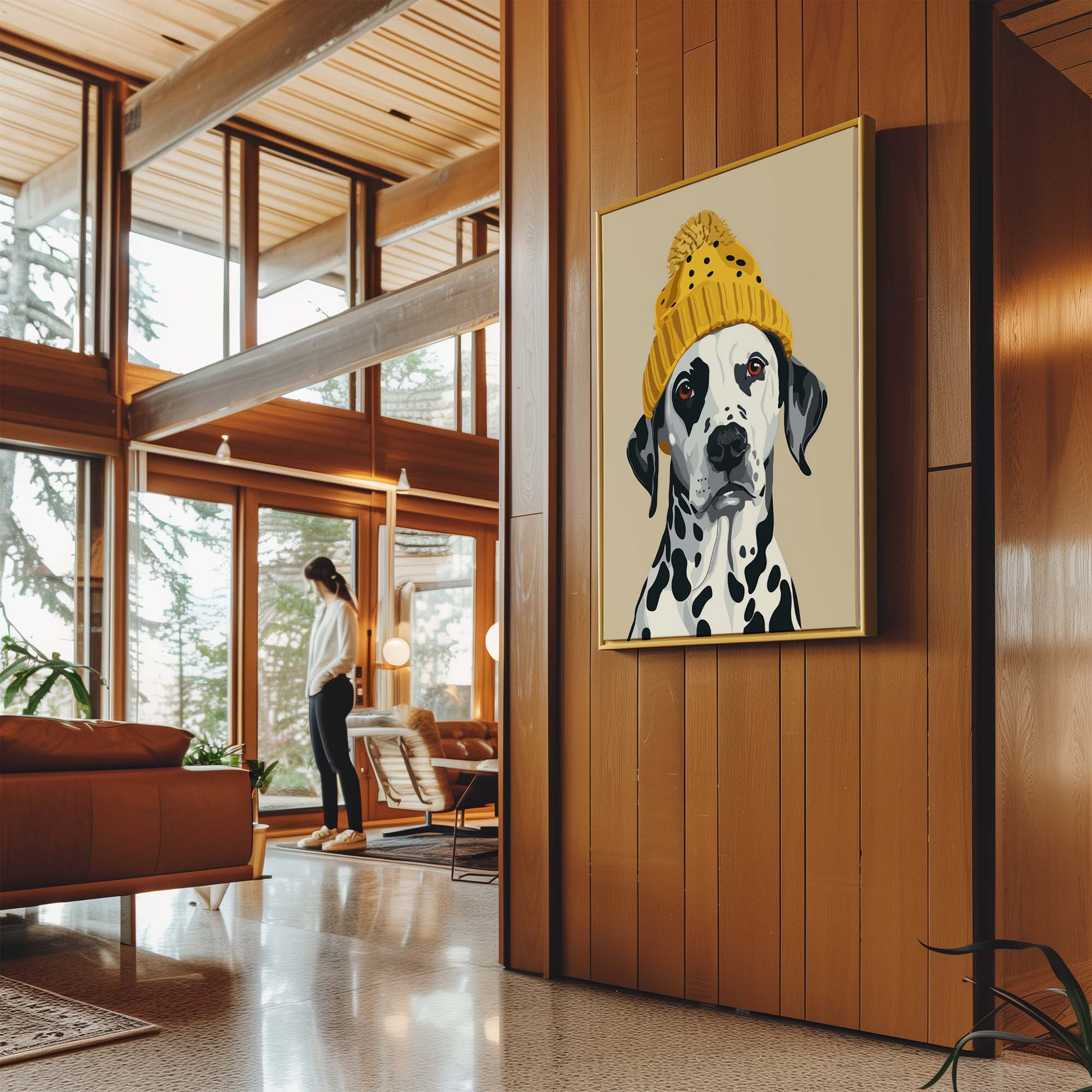 Bobble Hat Dalmatian No2 Canvas Print Canvas Art Wildfrog Art