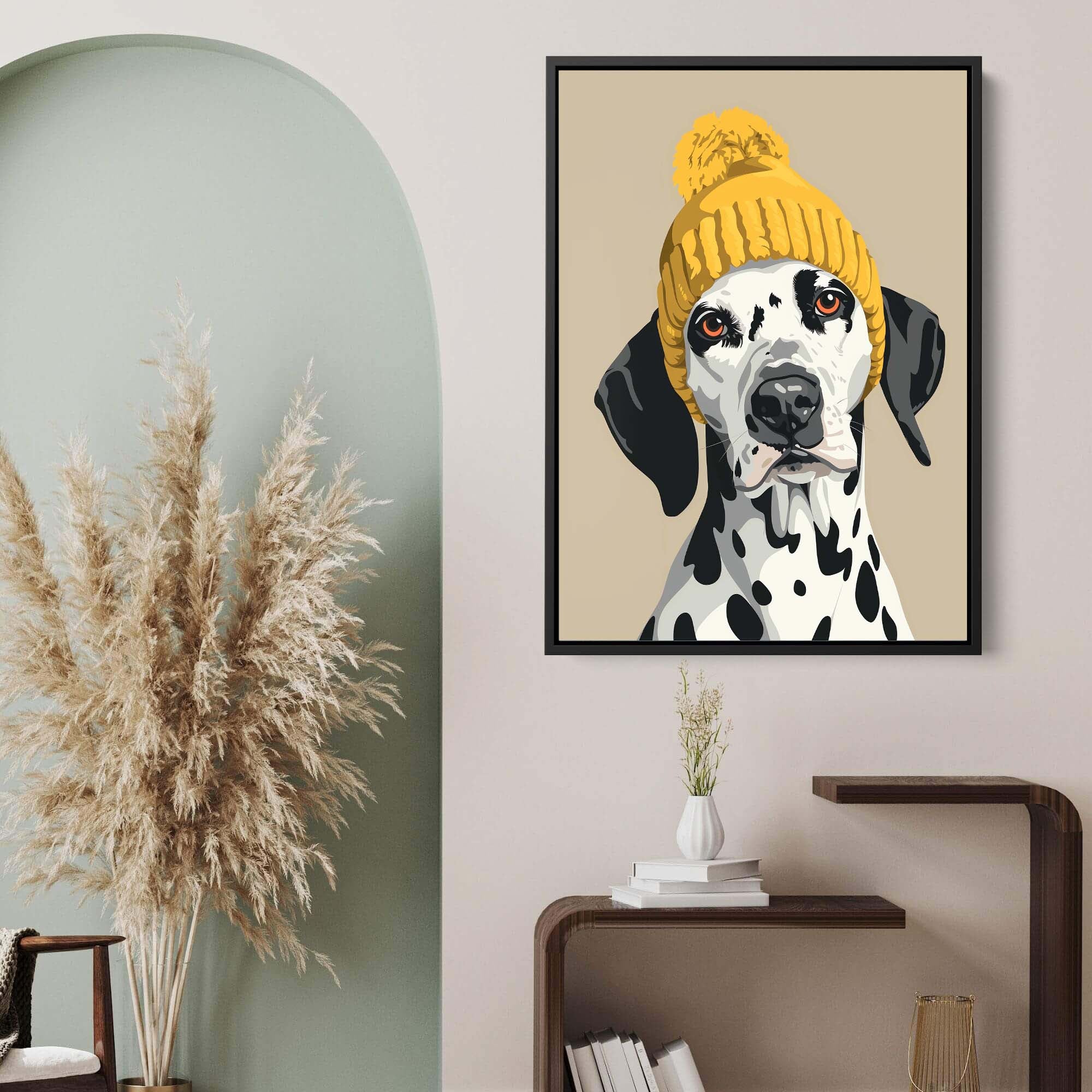 Bobble Hat Dalmatian Canvas Print Canvas Art Wildfrog Art