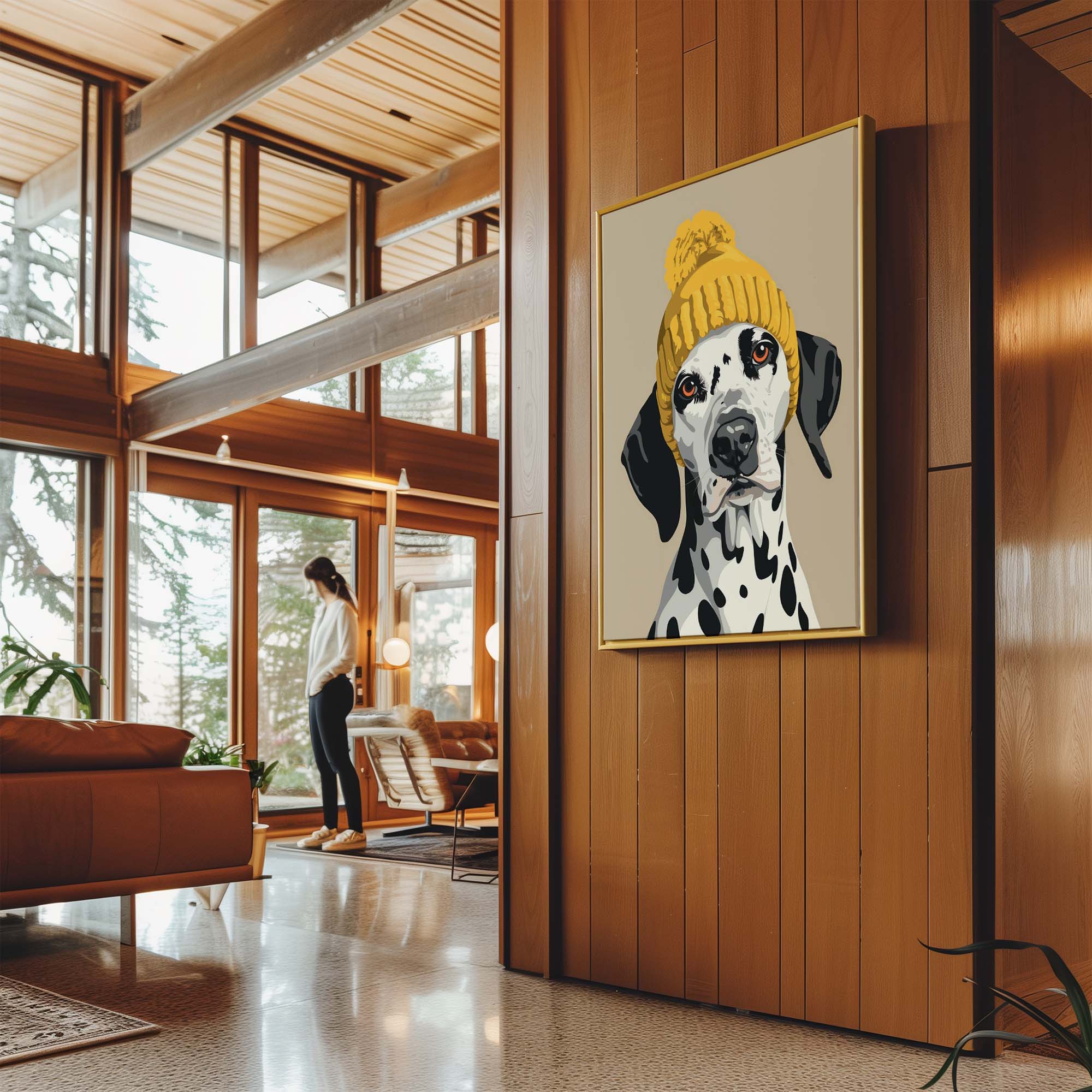 Bobble Hat Dalmatian Canvas Print Canvas Art Wildfrog Art