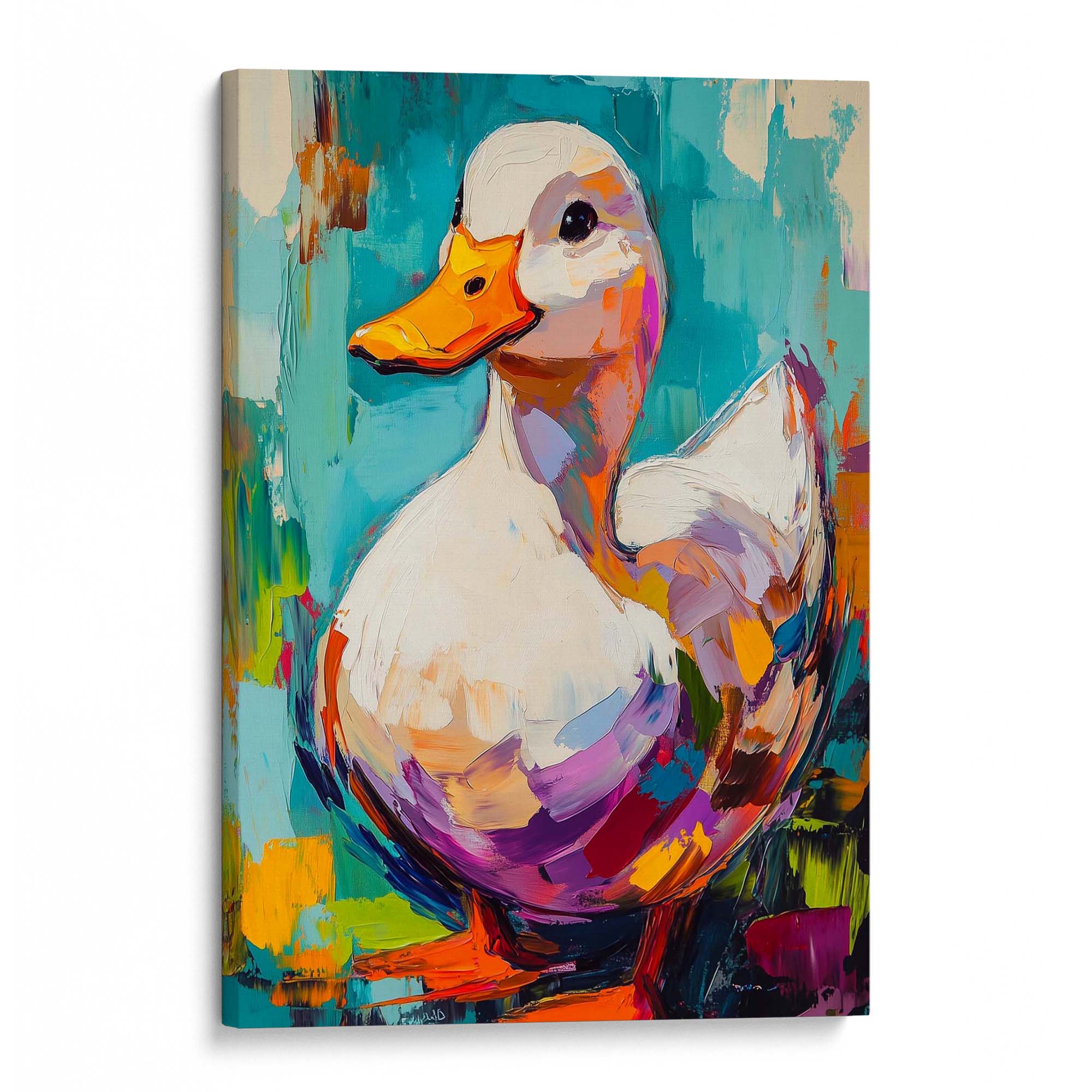 Brush White Duck Canvas Print Canvas Art Wildfrog Art