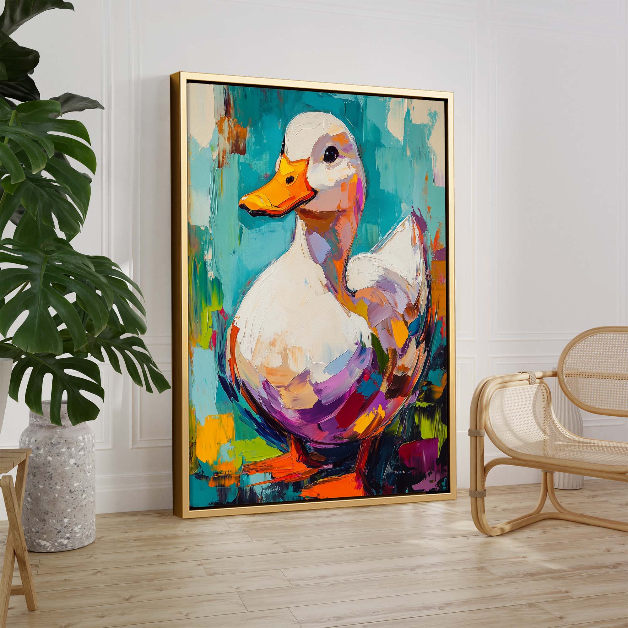 Brush White Duck Canvas Print Canvas Art Wildfrog Art