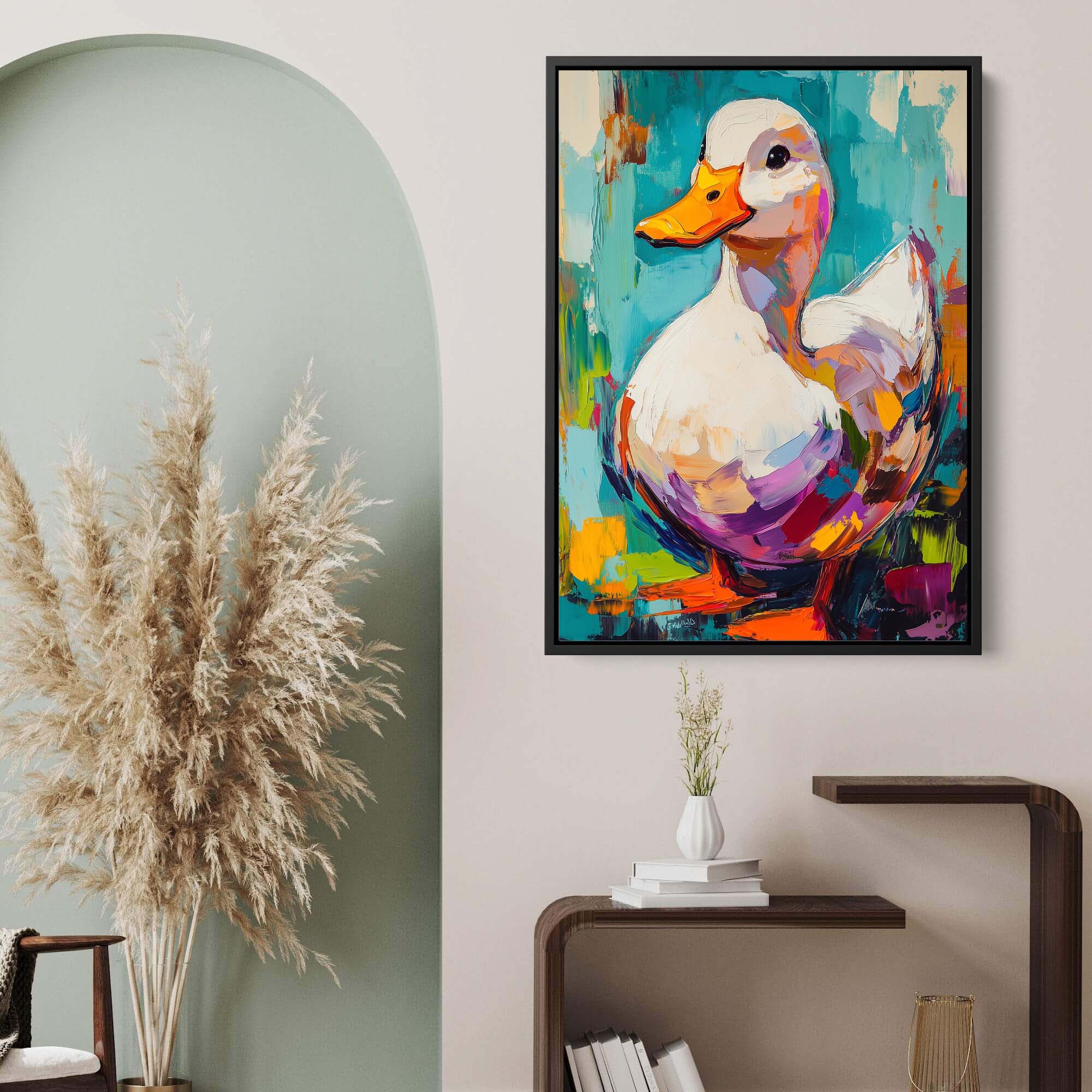 Brush White Duck Canvas Print Canvas Art Wildfrog Art