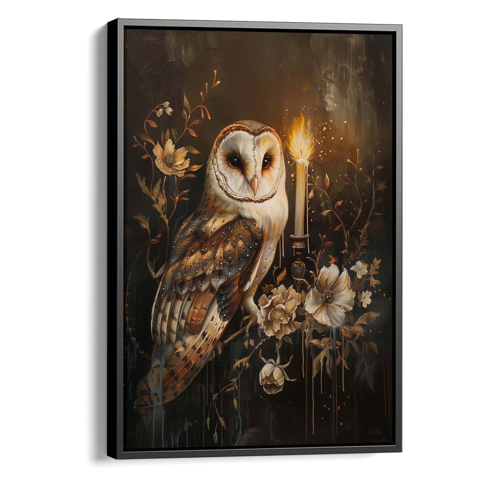 Candlelight Barnowl Canvas Print