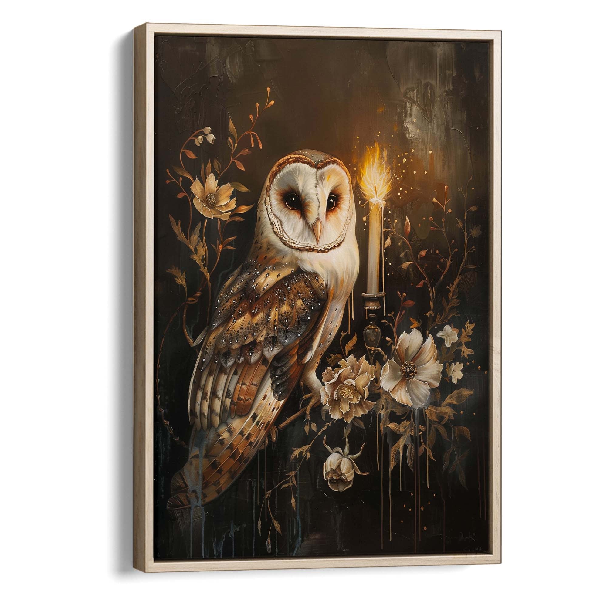 Candlelight Barnowl Canvas Print