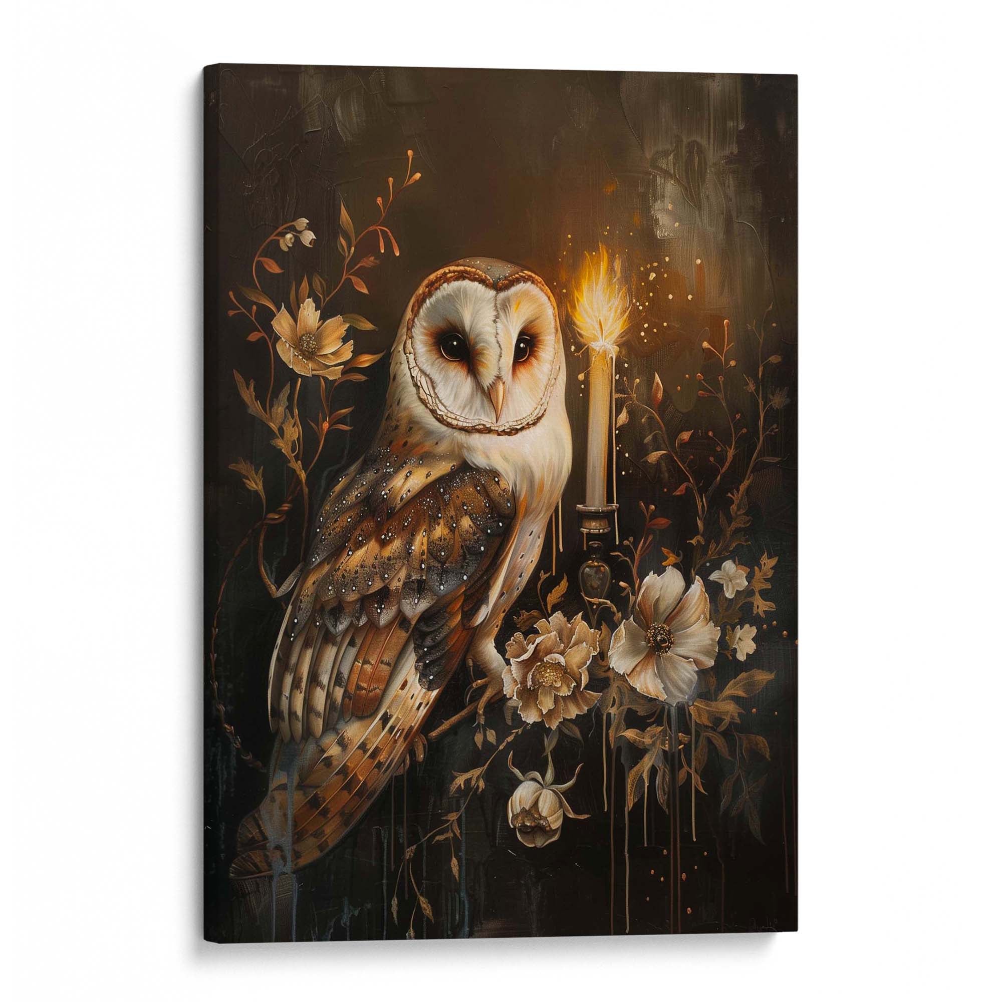 Candlelight Barnowl Canvas Print