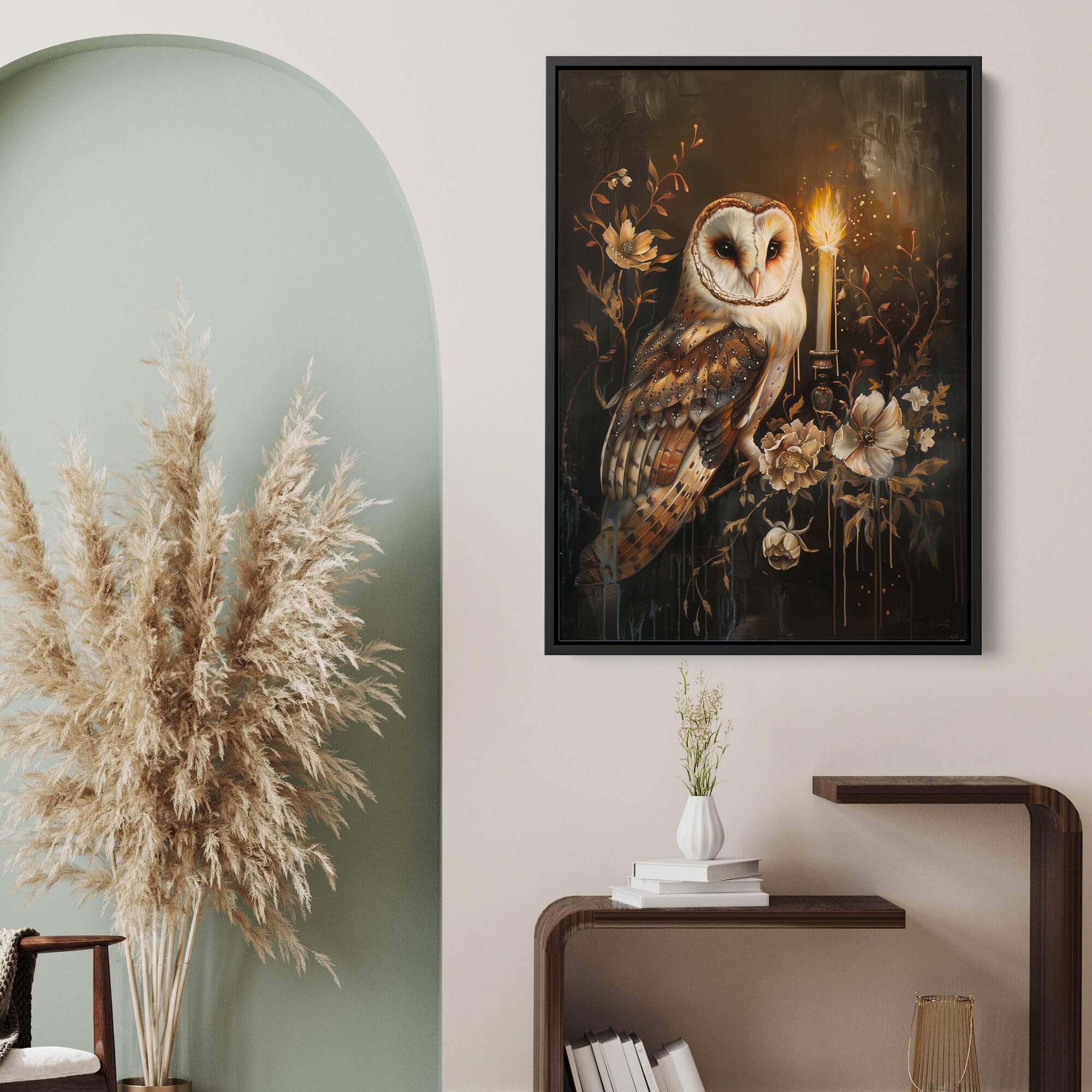 Candlelight Barnowl Canvas Print