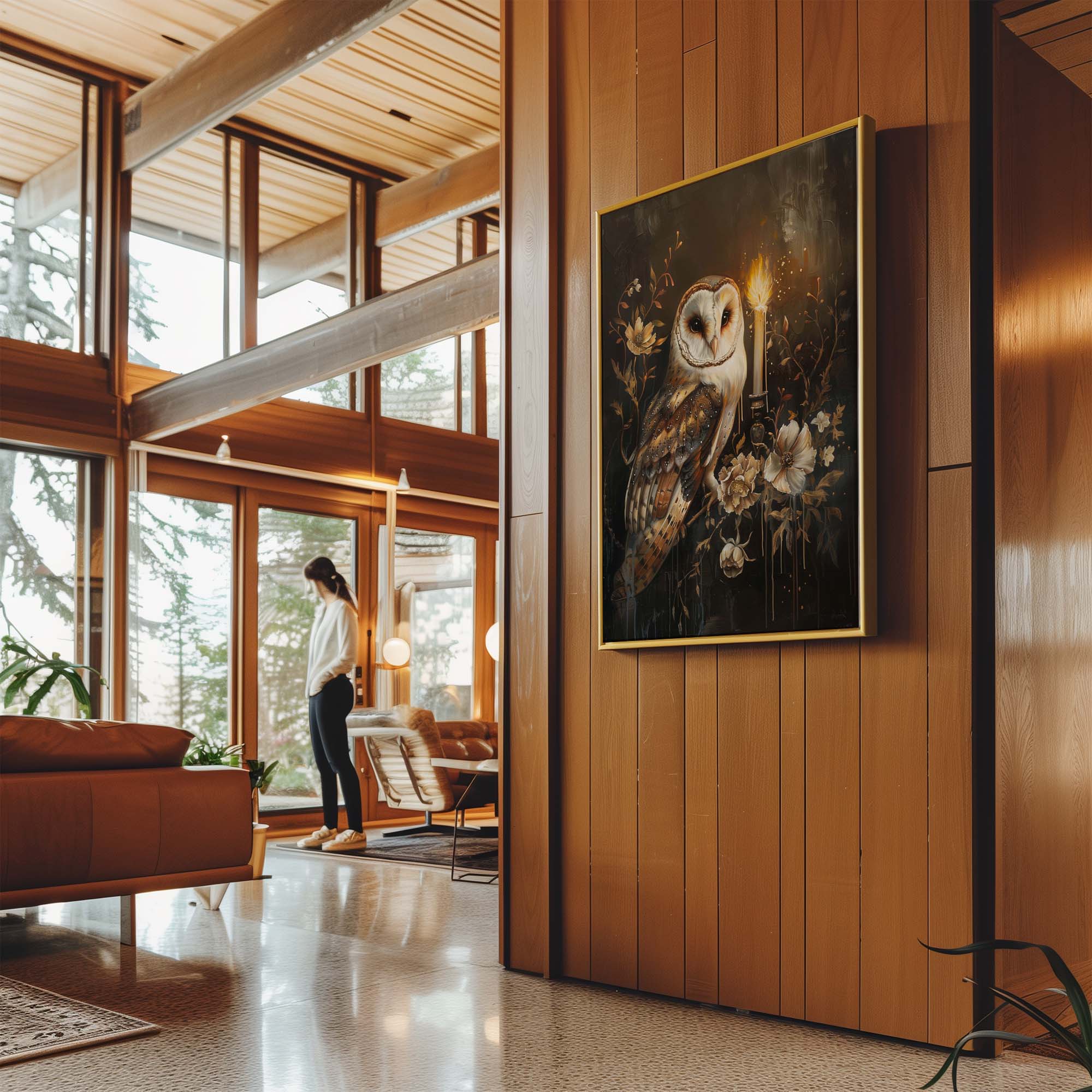 Candlelight Barnowl Canvas Print