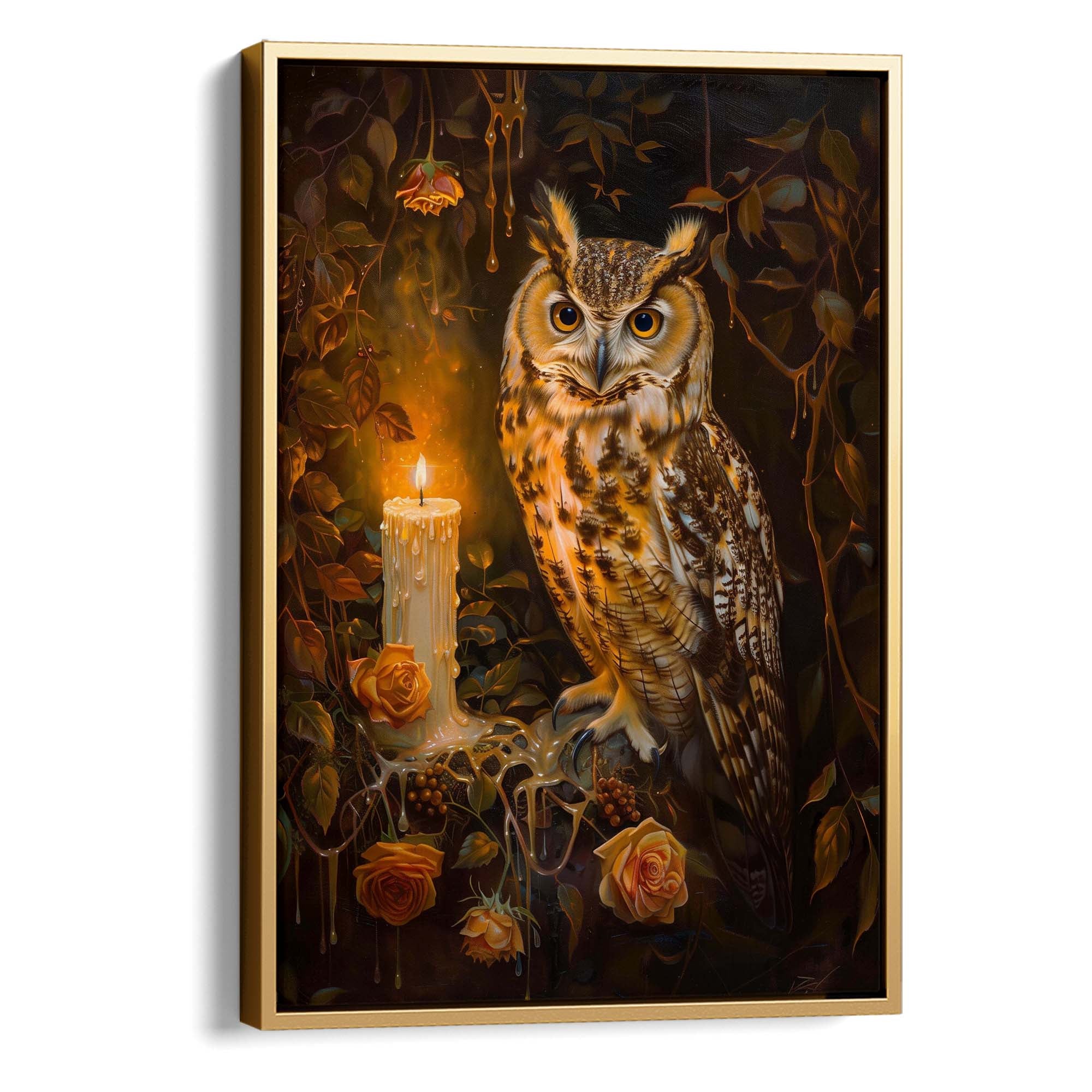 Candlelight Owl No1 Canvas Print