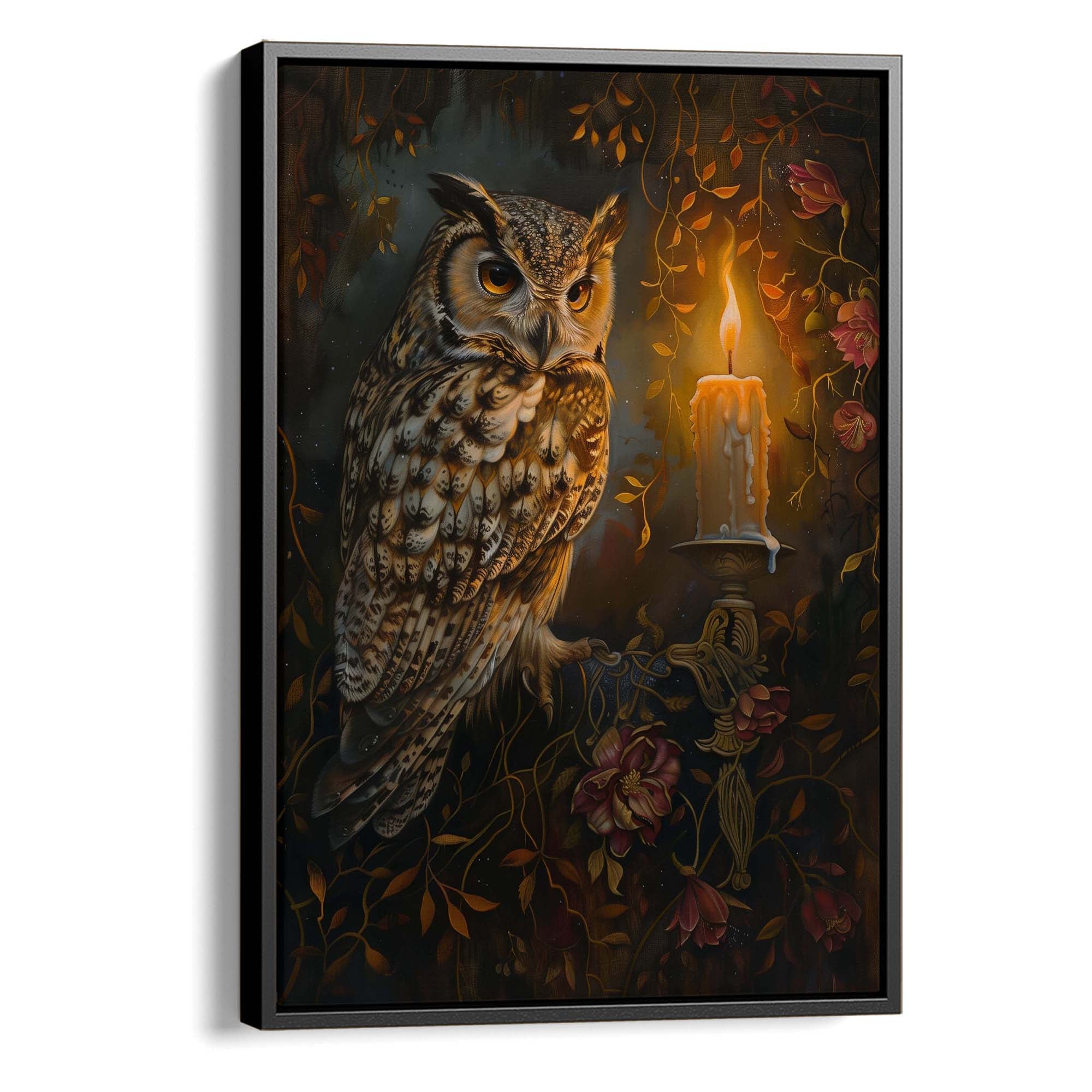 Candlelight Owl No2 Canvas Print
