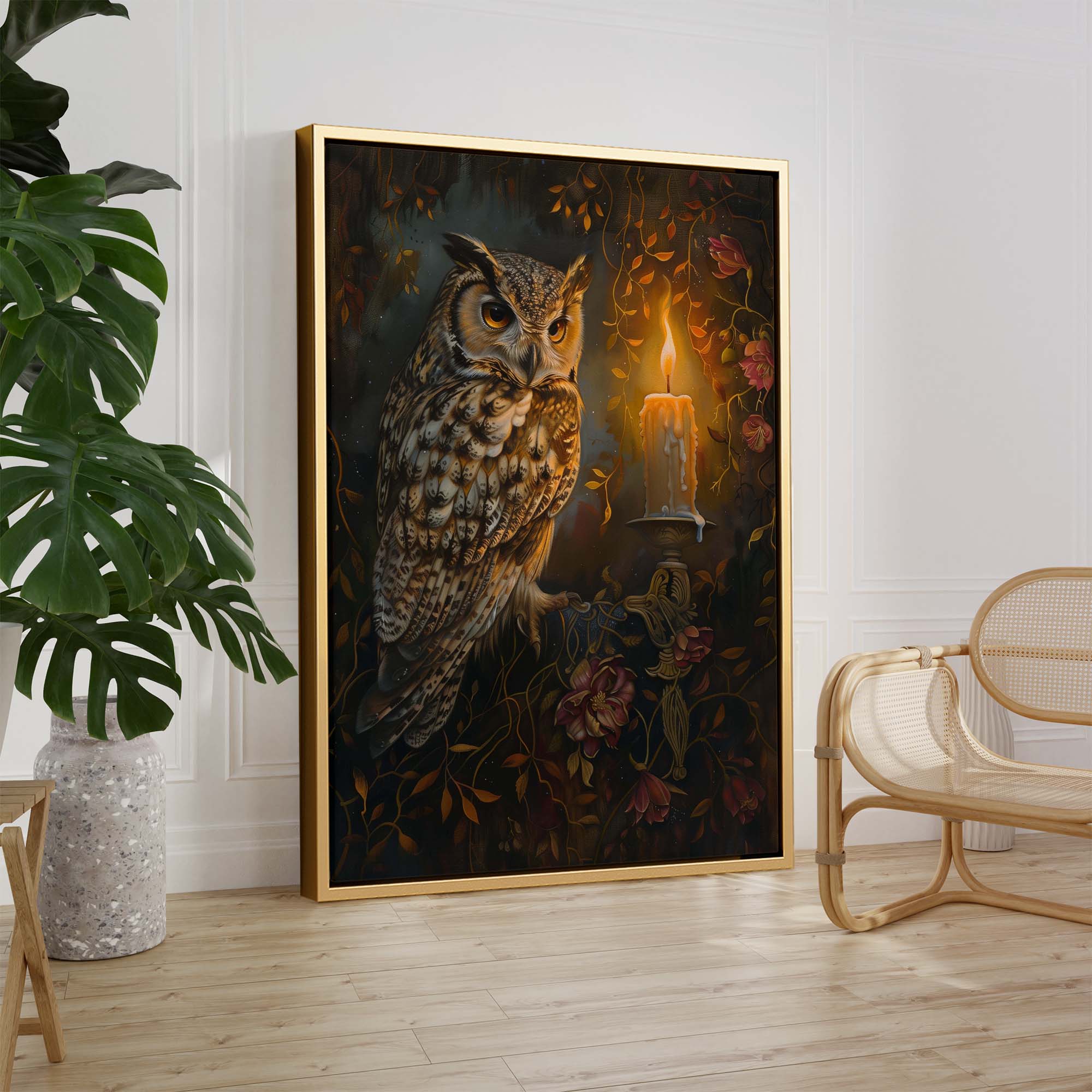 Candlelight Owl No2 Canvas Print