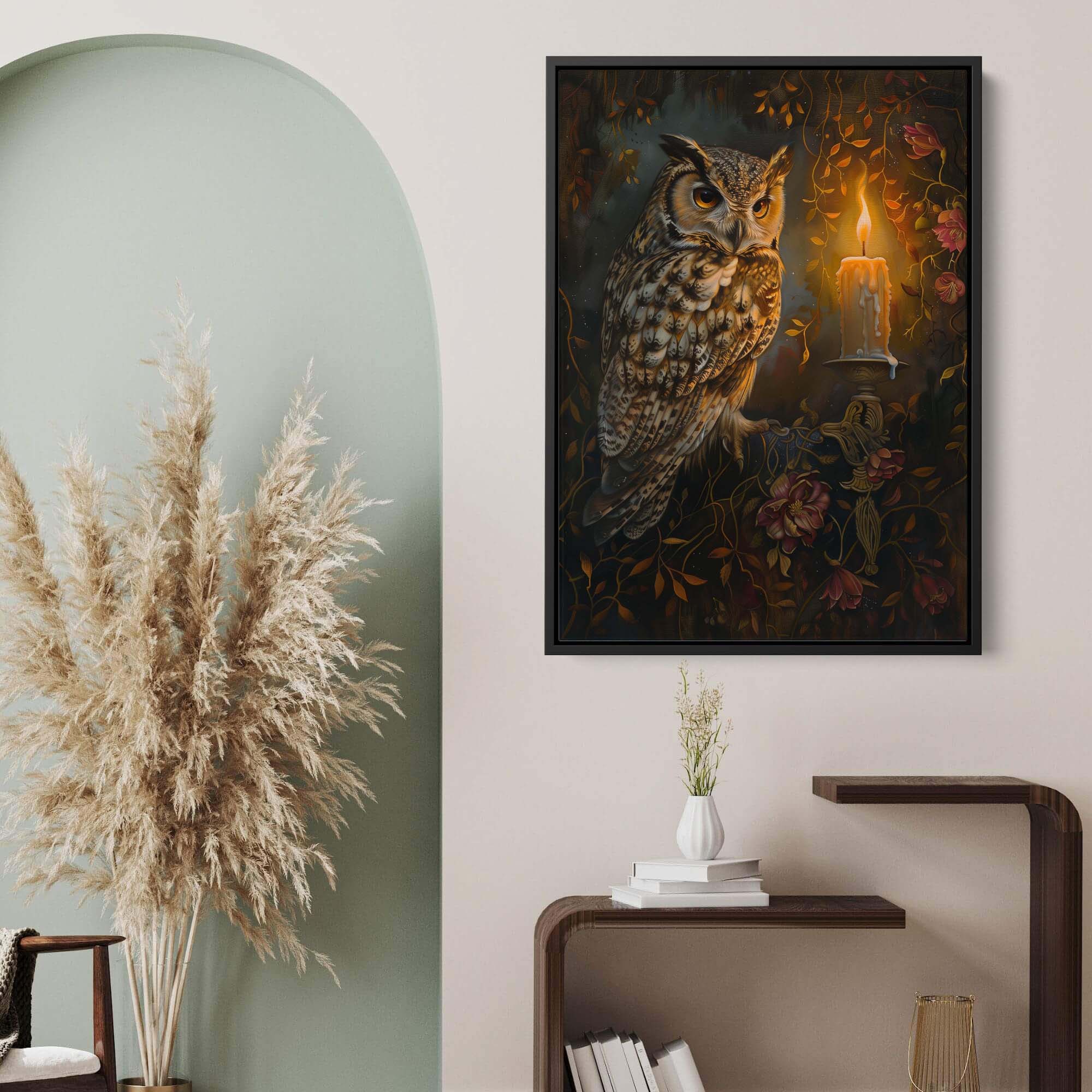 Candlelight Owl No2 Canvas Print