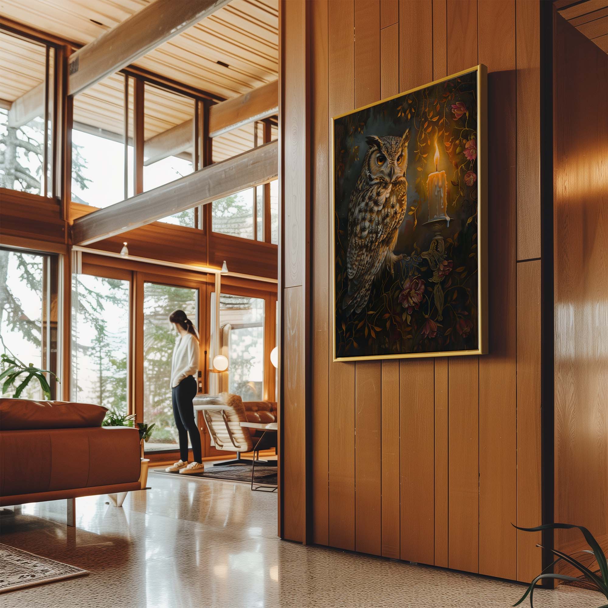 Candlelight Owl No2 Canvas Print