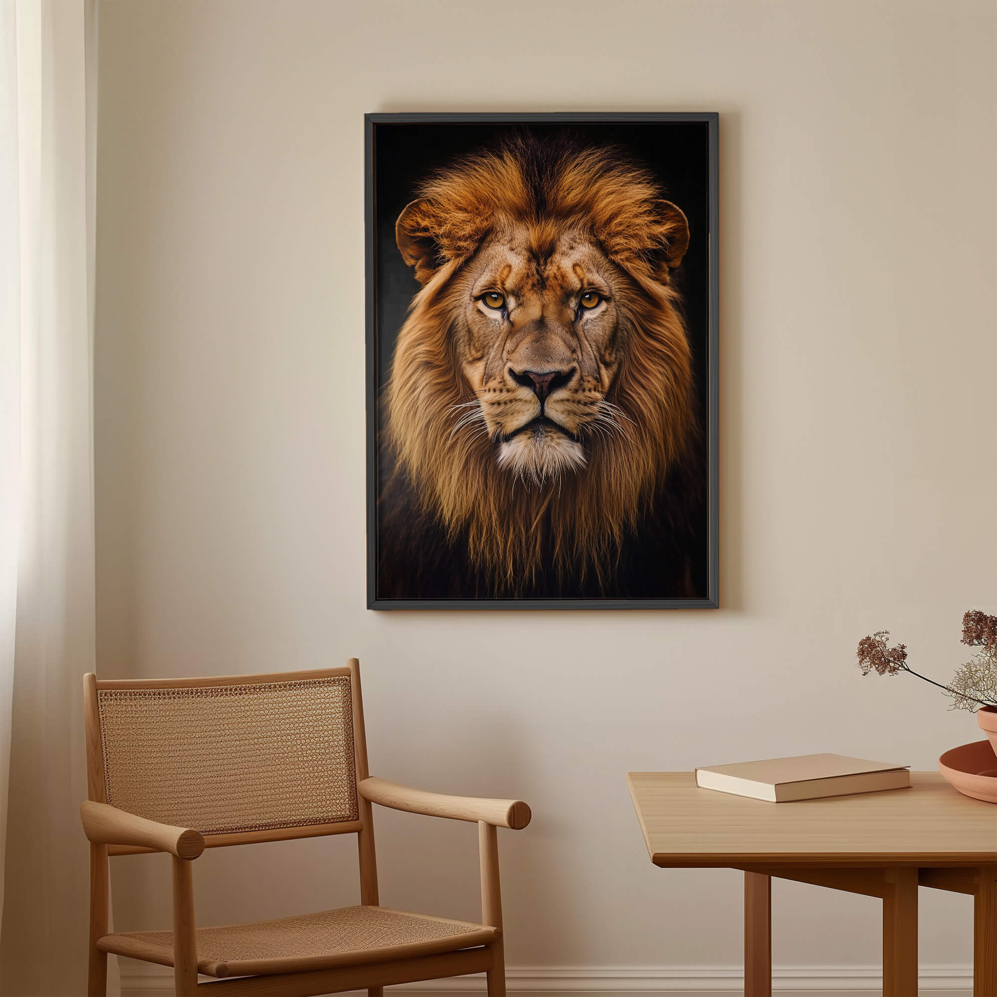 Close-Up Lion Portrait Canvas Print Canvas Art Wildfrog Art