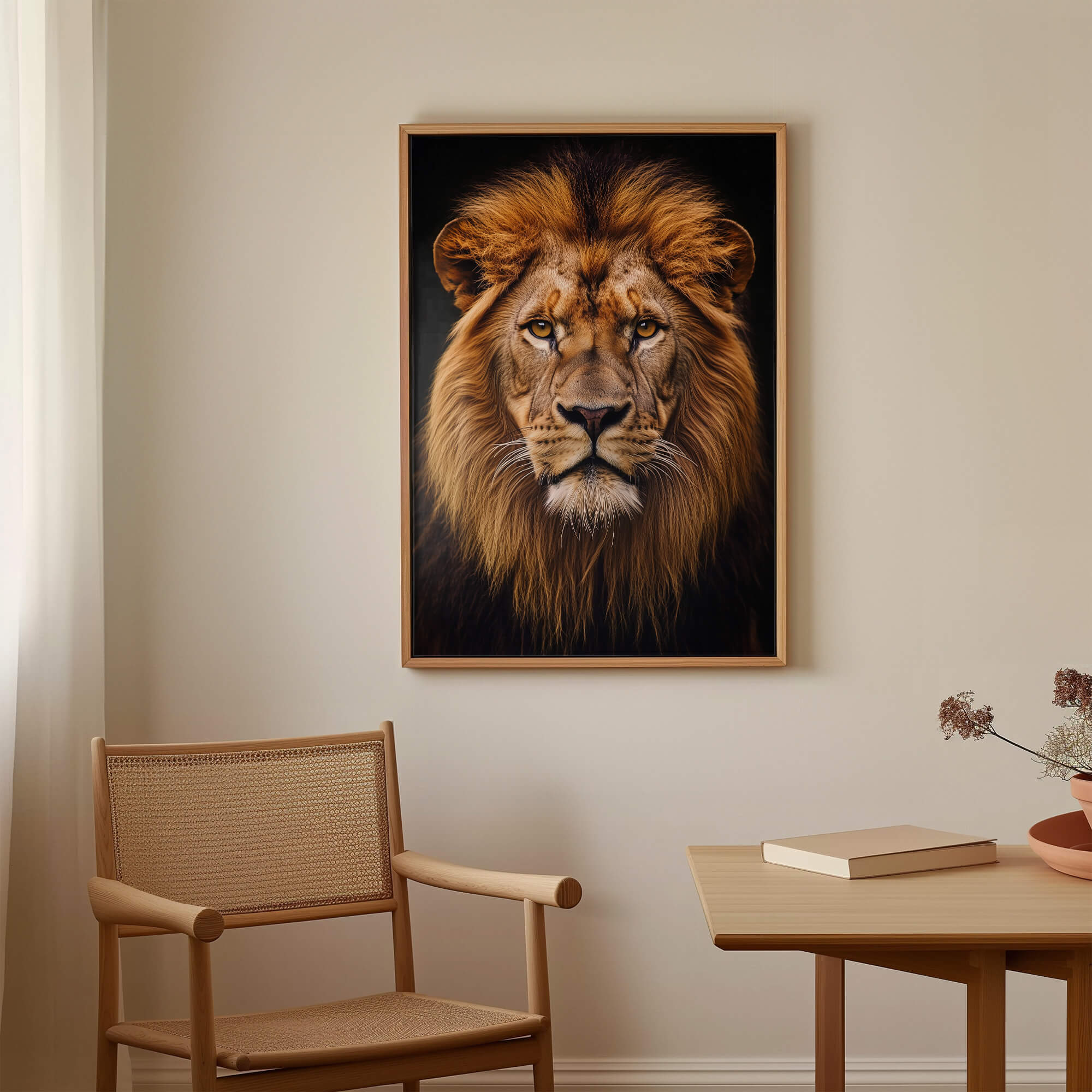 Close-Up Lion Portrait Canvas Print Canvas Art Wildfrog Art