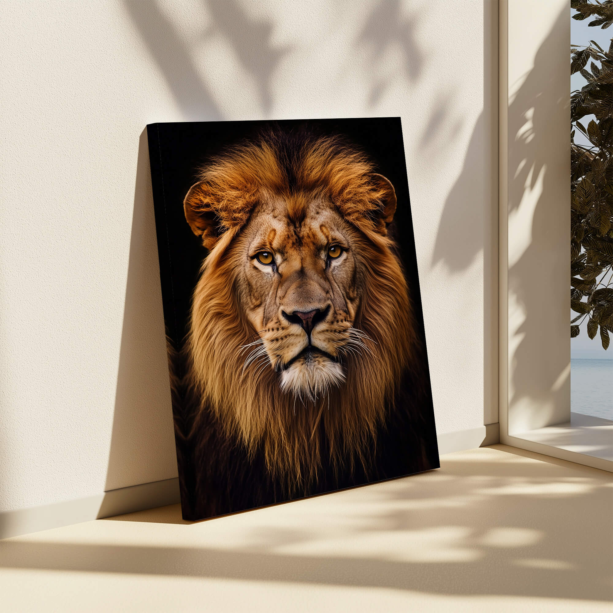 Close-Up Lion Portrait Canvas Print Canvas Art Wildfrog Art