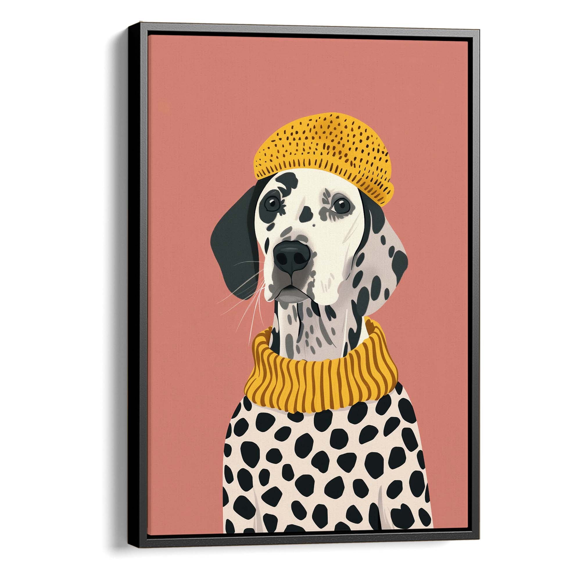 Cozy Dalmatian on Blush Canvas Print Canvas Art Wildfrog Art