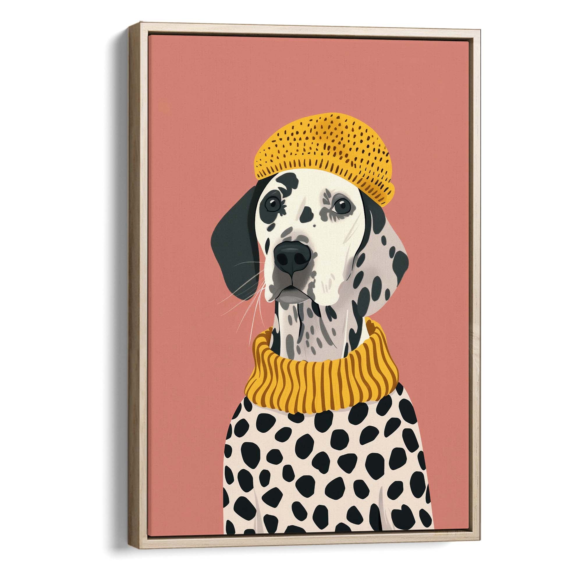 Cozy Dalmatian on Blush Canvas Print Canvas Art Wildfrog Art