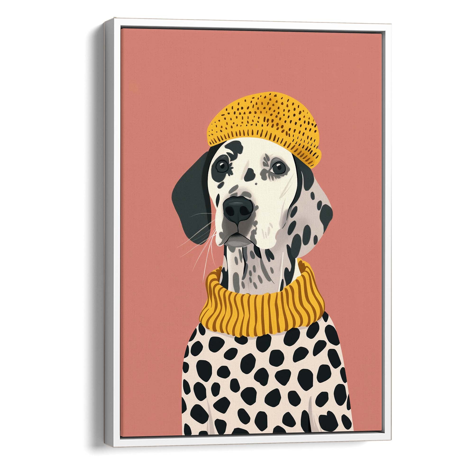 Cozy Dalmatian on Blush Canvas Print Canvas Art Wildfrog Art
