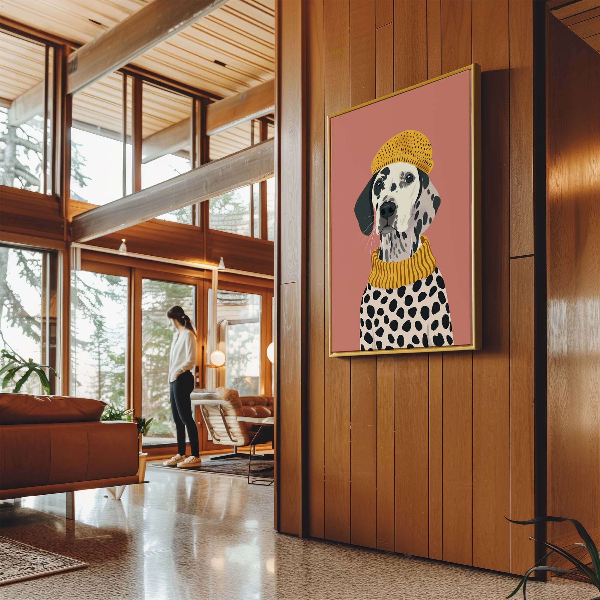 Cozy Dalmatian on Blush Canvas Print Canvas Art Wildfrog Art