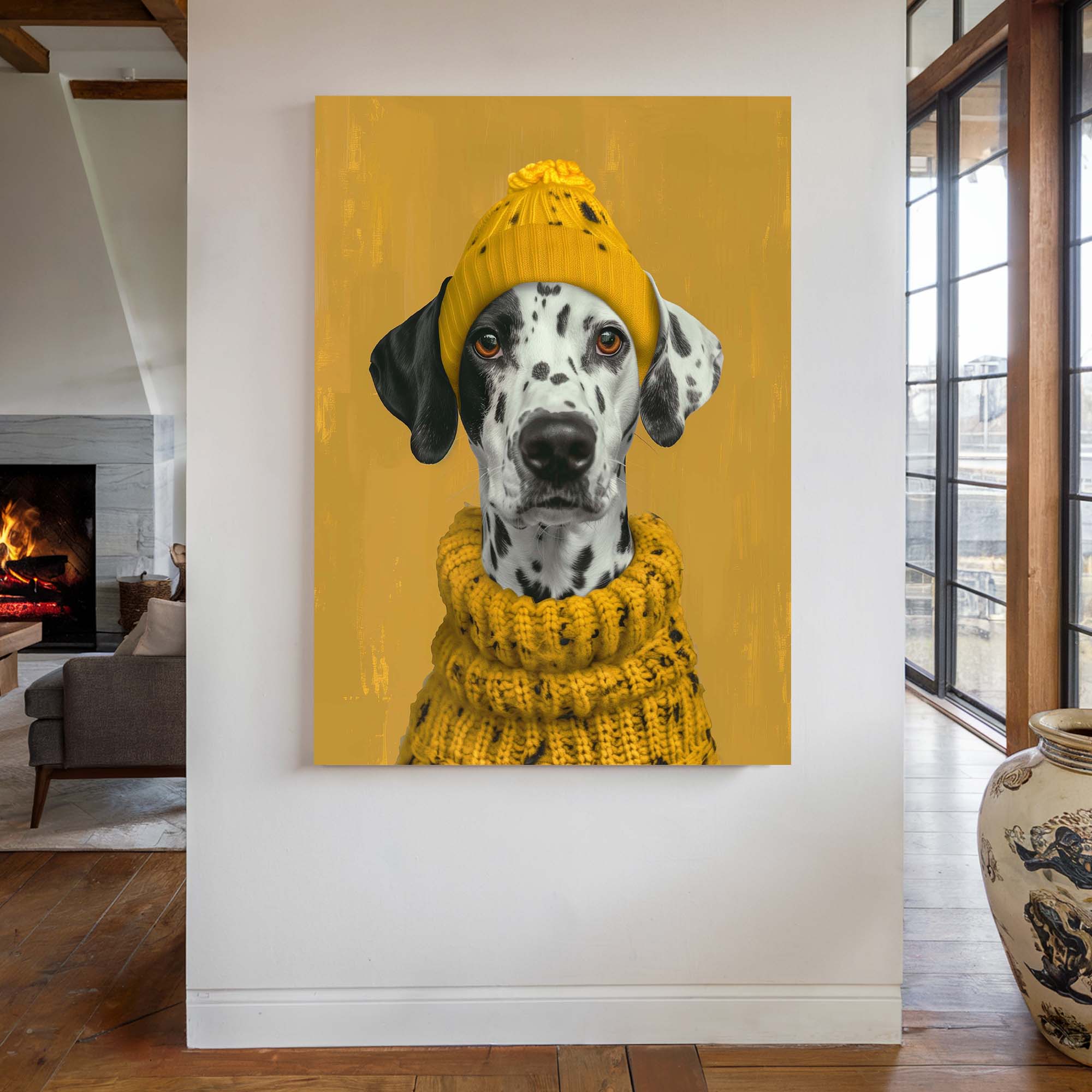 Cozy Knit Dalmatian Canvas Print Canvas Art Wildfrog Art