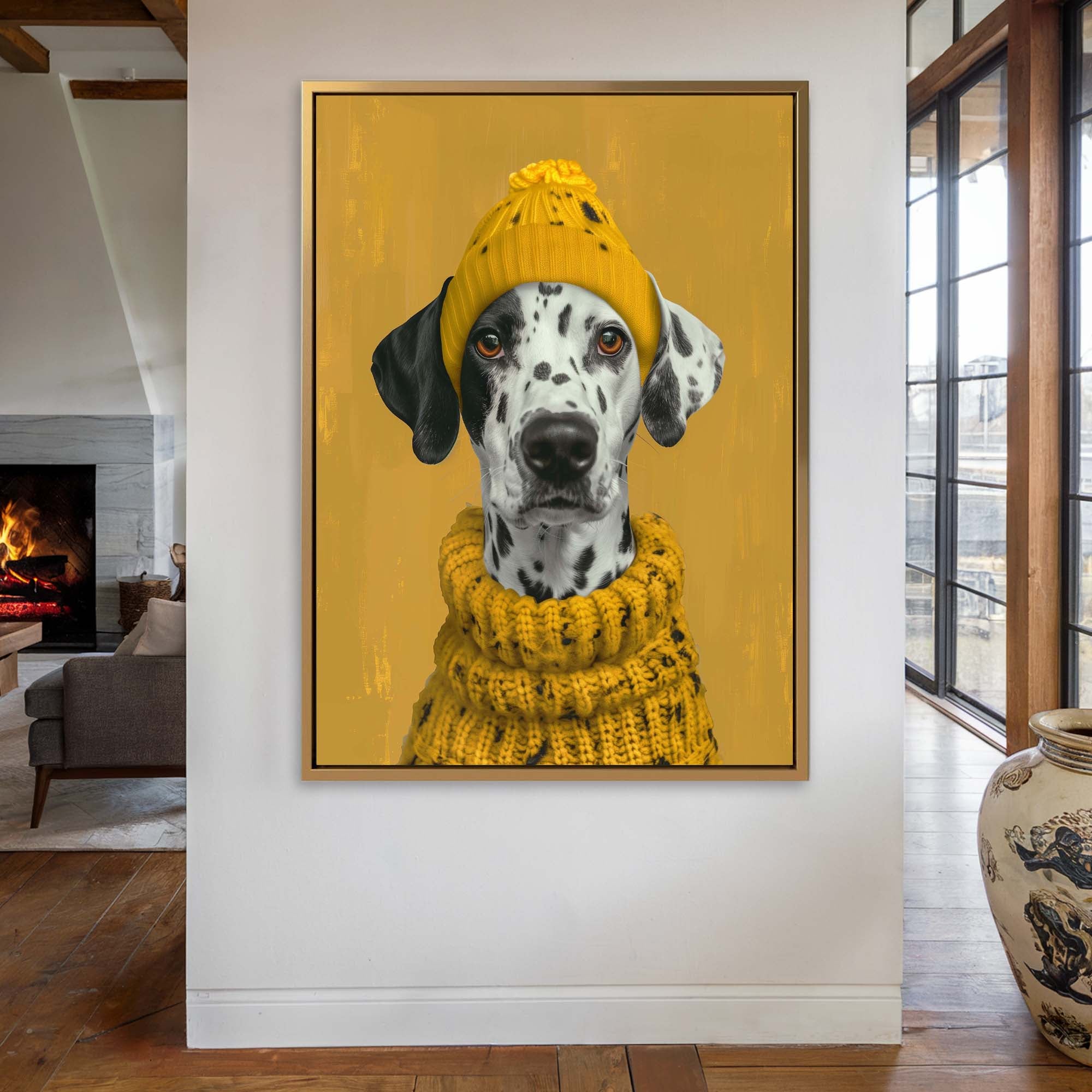 Cozy Knit Dalmatian Canvas Print Canvas Art Wildfrog Art
