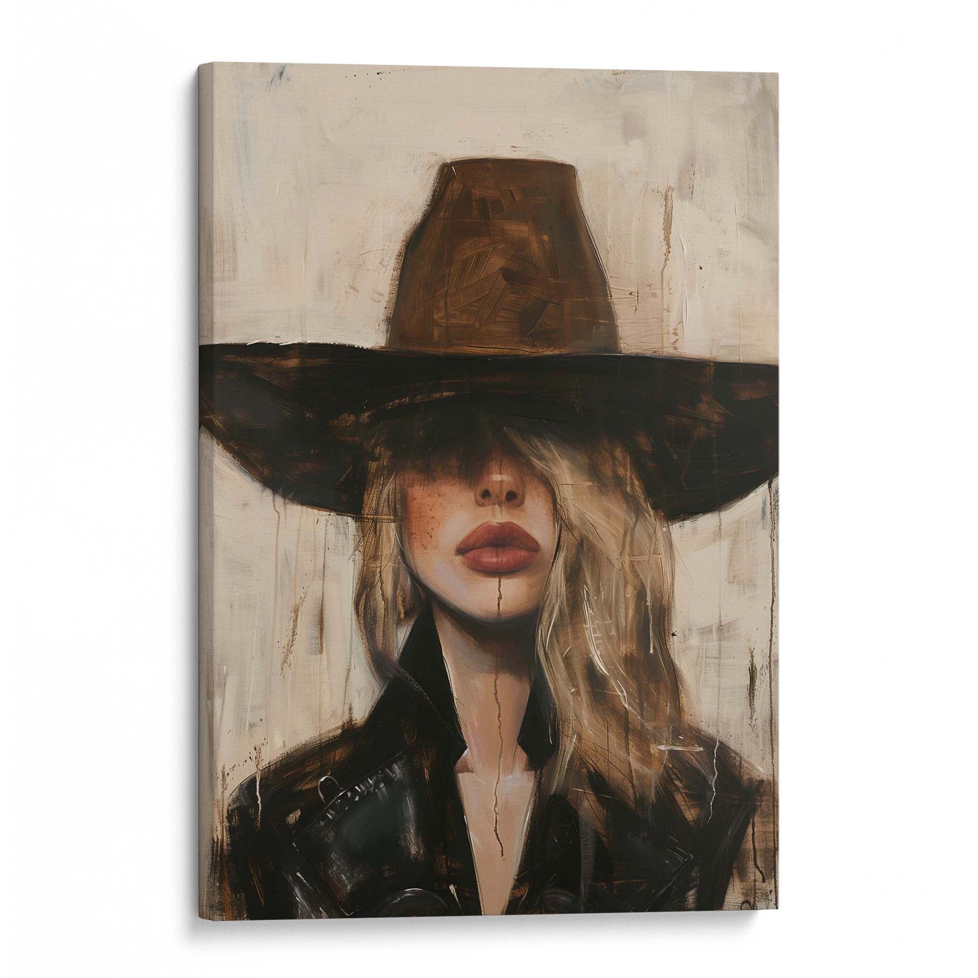 Cowgirl Widebrim Canvas Print Canvas Art Wildfrog Art