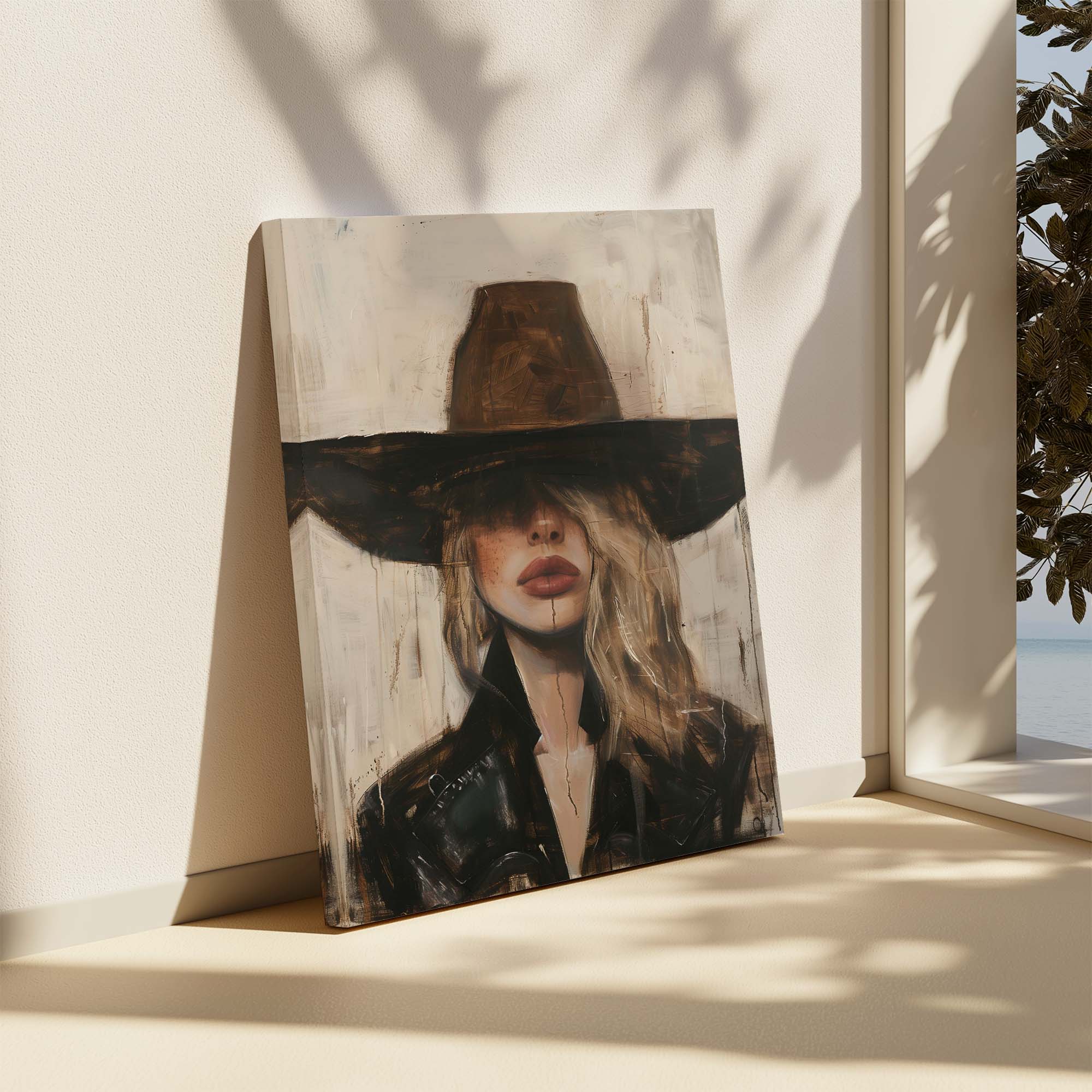 Cowgirl Widebrim Canvas Print Canvas Art Wildfrog Art