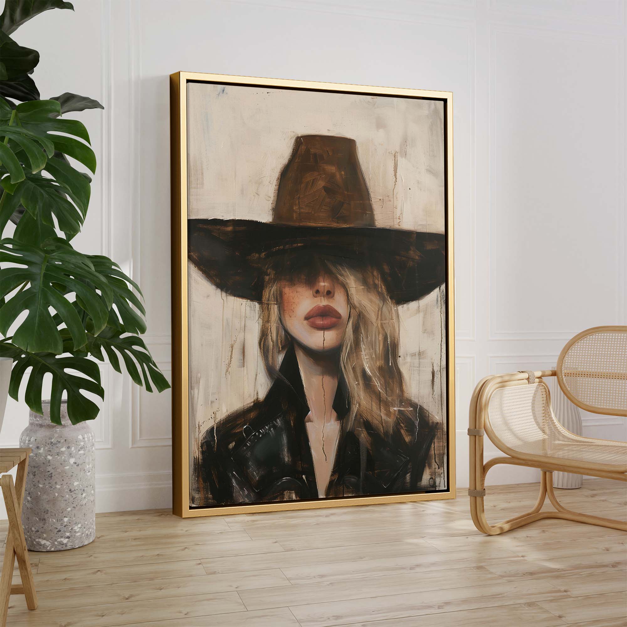 Cowgirl Widebrim Canvas Print Canvas Art Wildfrog Art