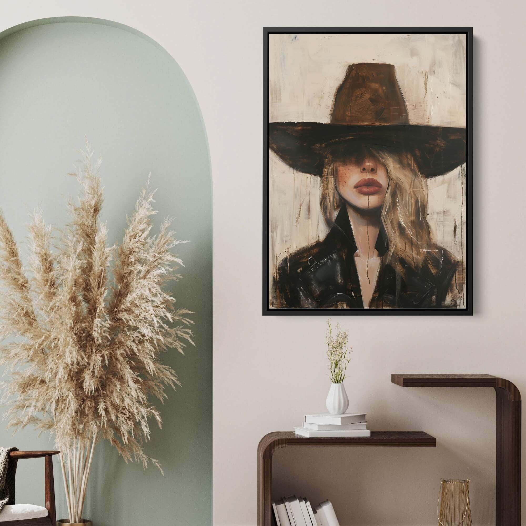 Cowgirl Widebrim Canvas Print Canvas Art Wildfrog Art