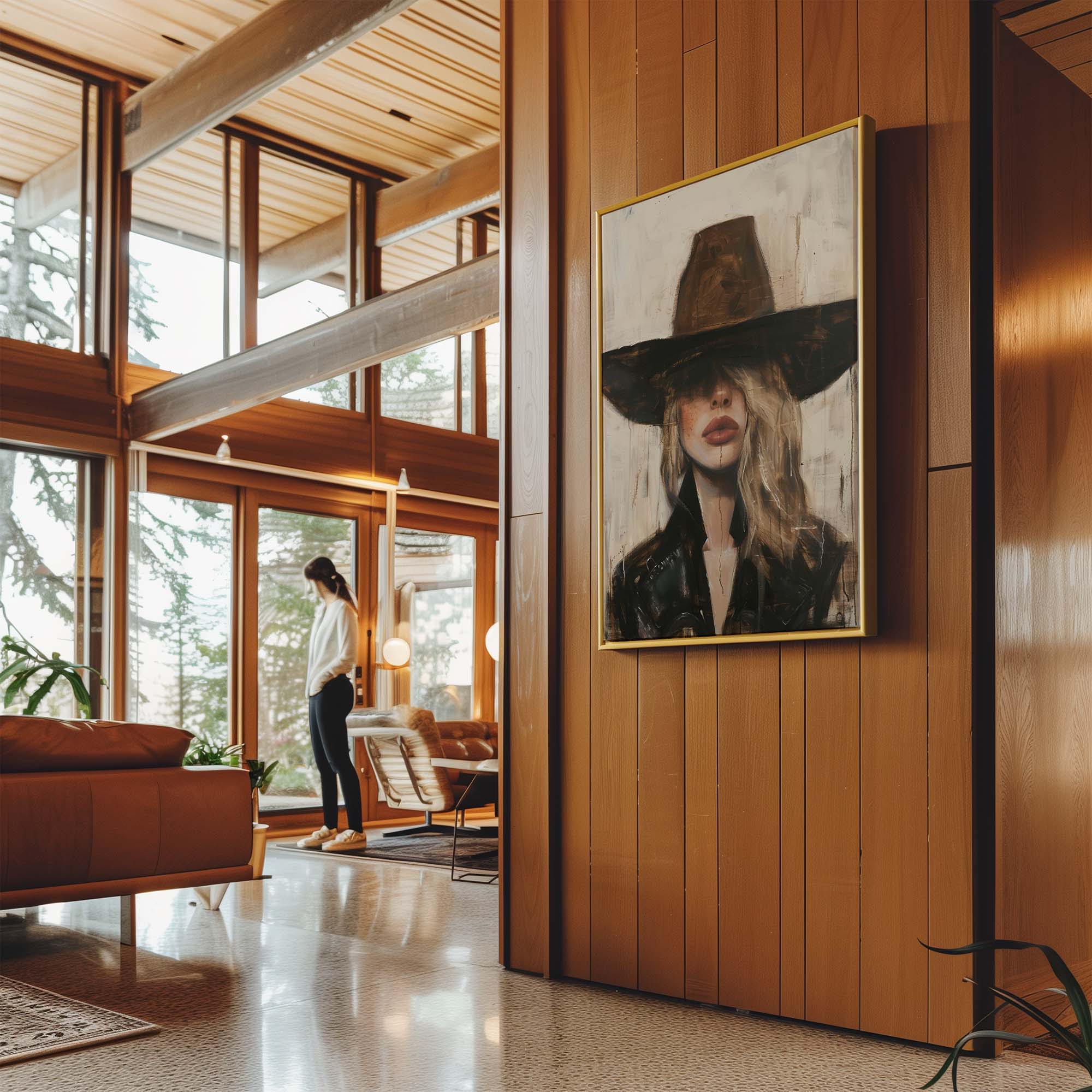 Cowgirl Widebrim Canvas Print Canvas Art Wildfrog Art