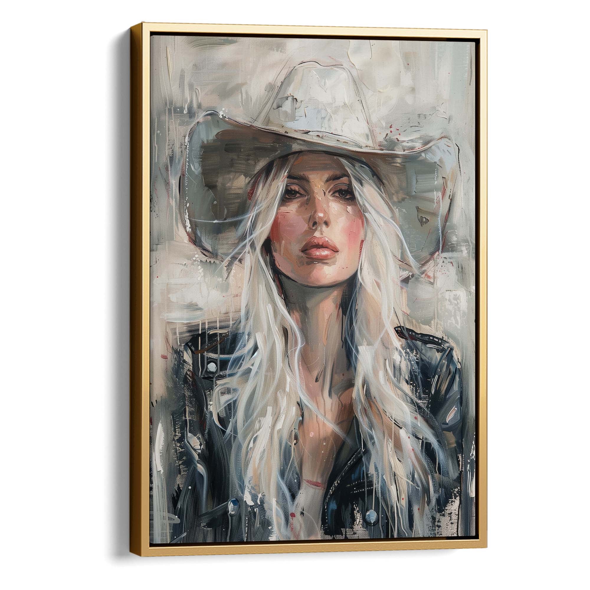Cowgirl in the White Hat Canvas Print Canvas Art Wildfrog Art