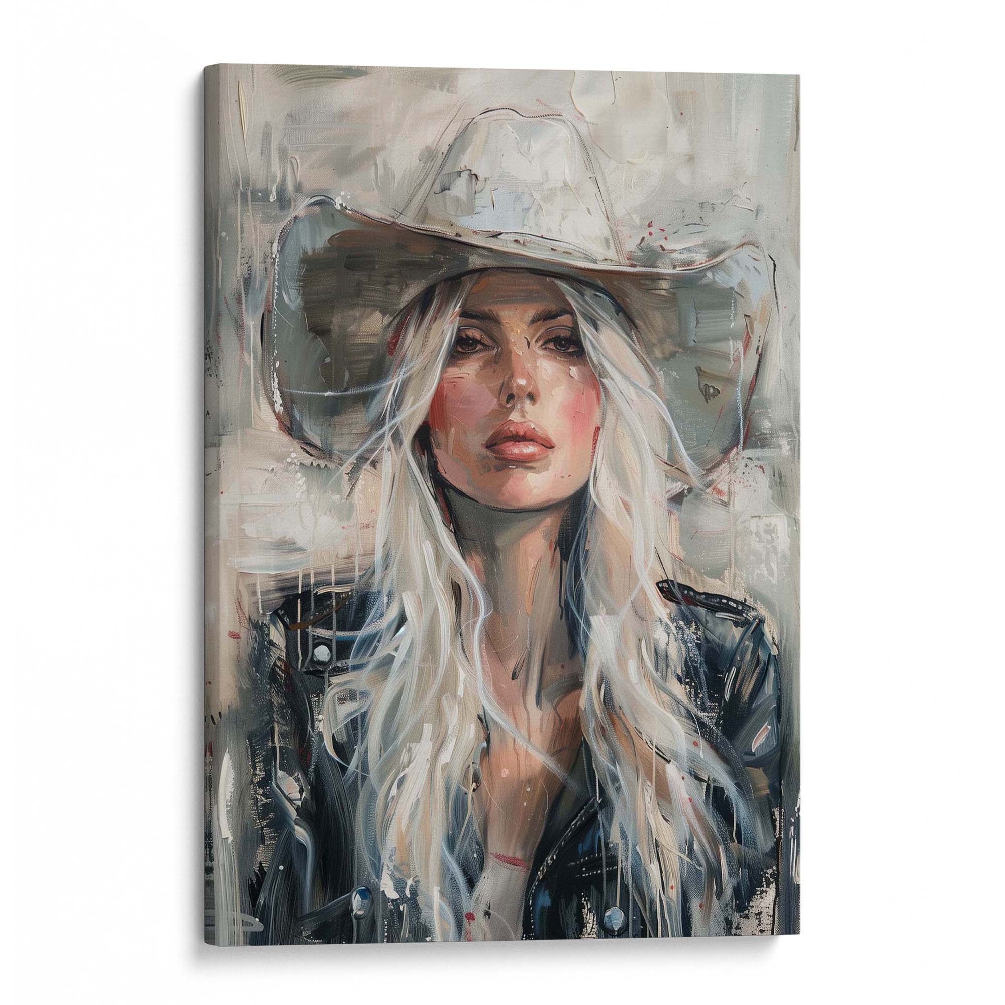 Cowgirl in the White Hat Canvas Print Canvas Art Wildfrog Art