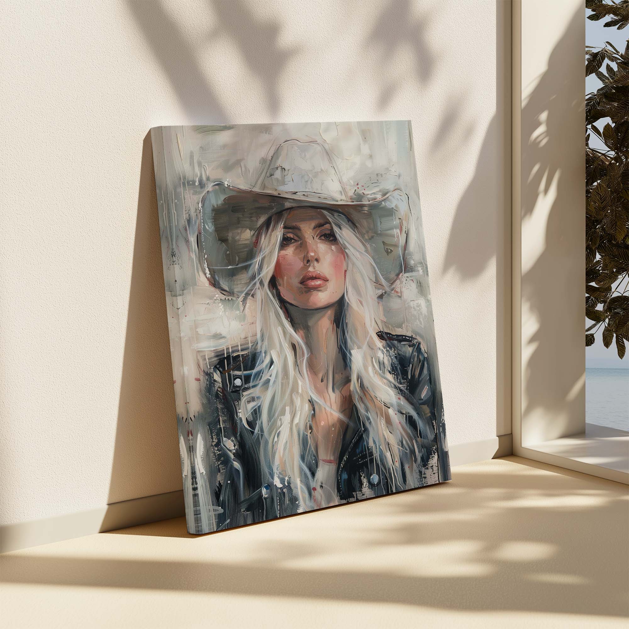 Cowgirl in the White Hat Canvas Print Canvas Art Wildfrog Art