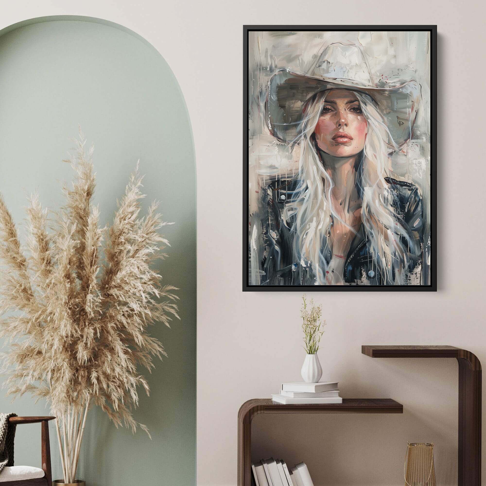 Cowgirl in the White Hat Canvas Print Canvas Art Wildfrog Art